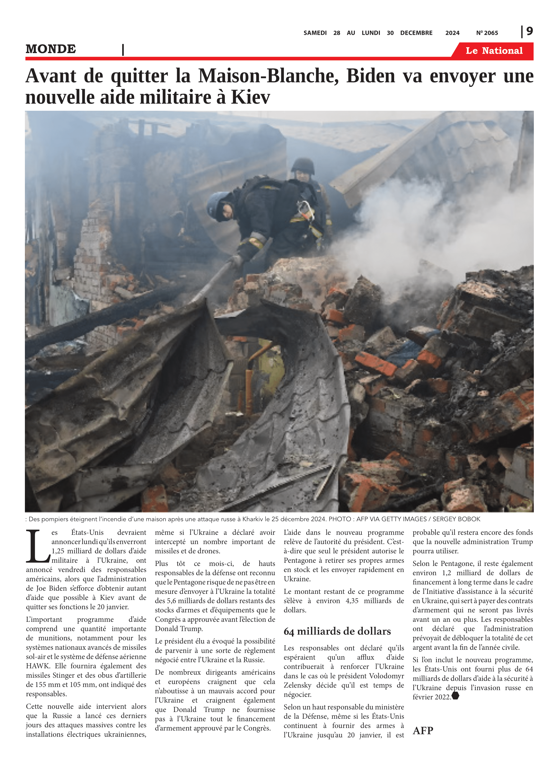 Page 9 de l'édition 2065