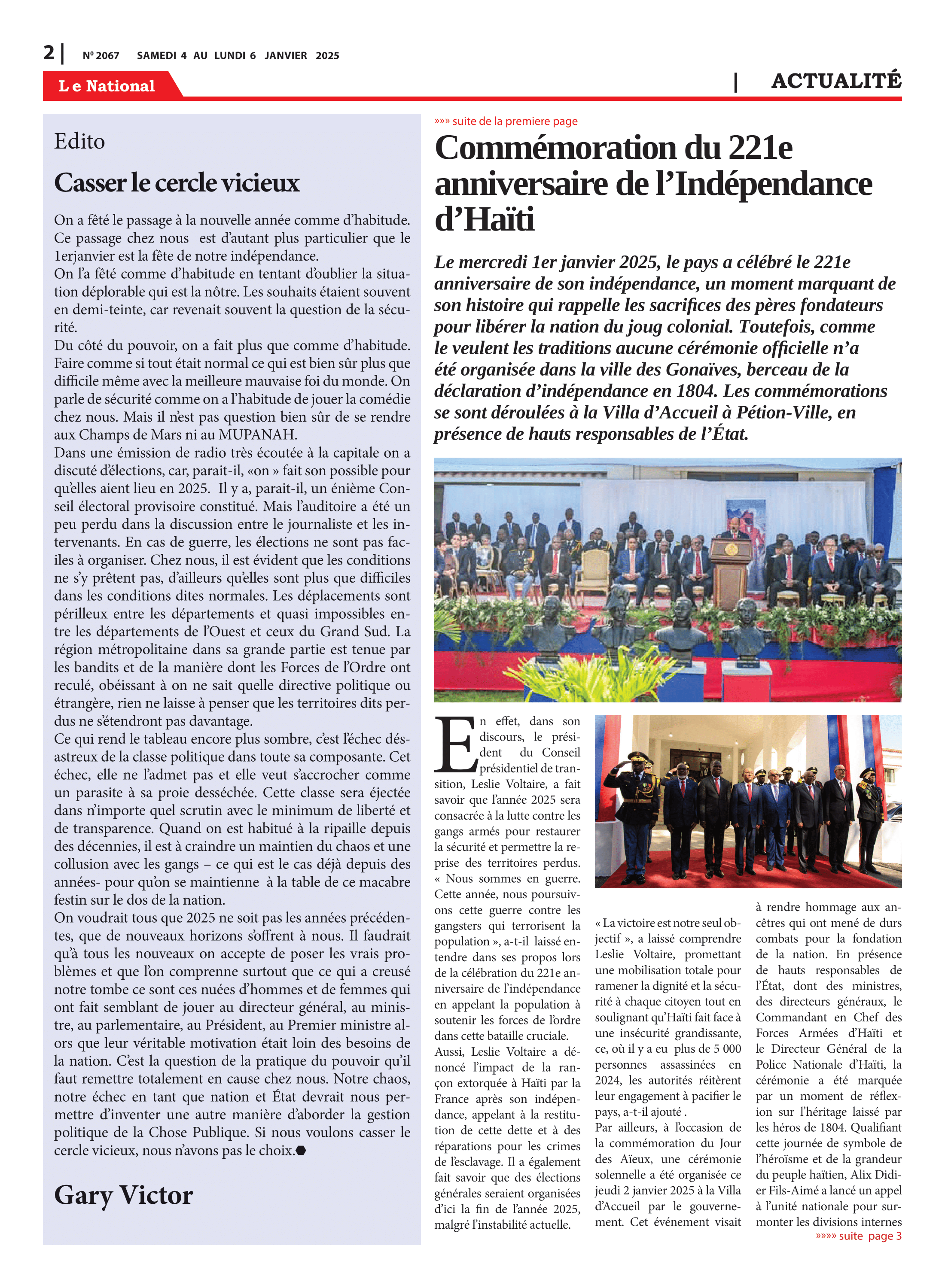 Page 2 de l'édition 2067