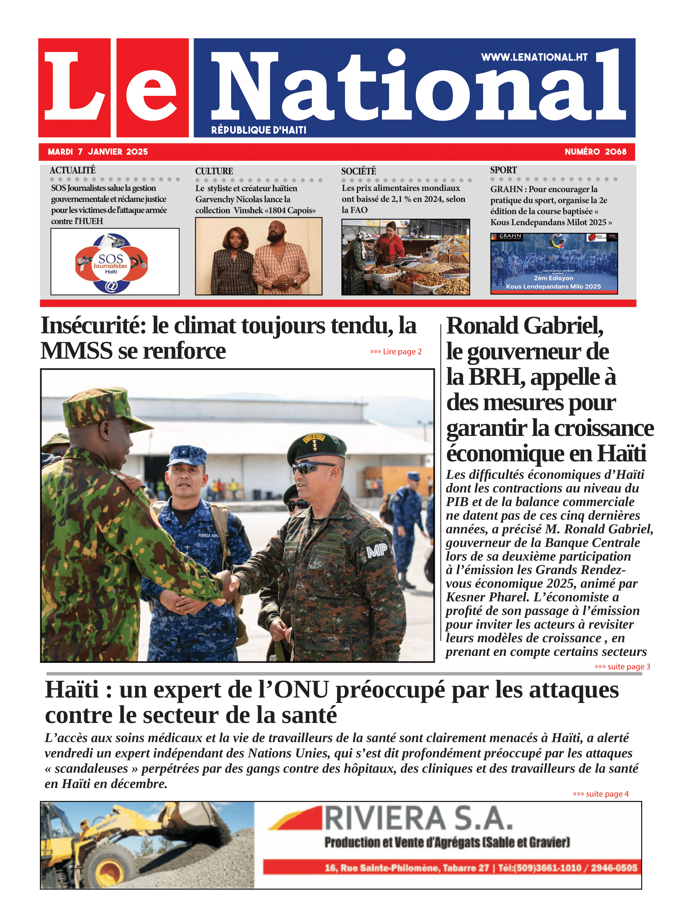Page 1 de l'édition 2068