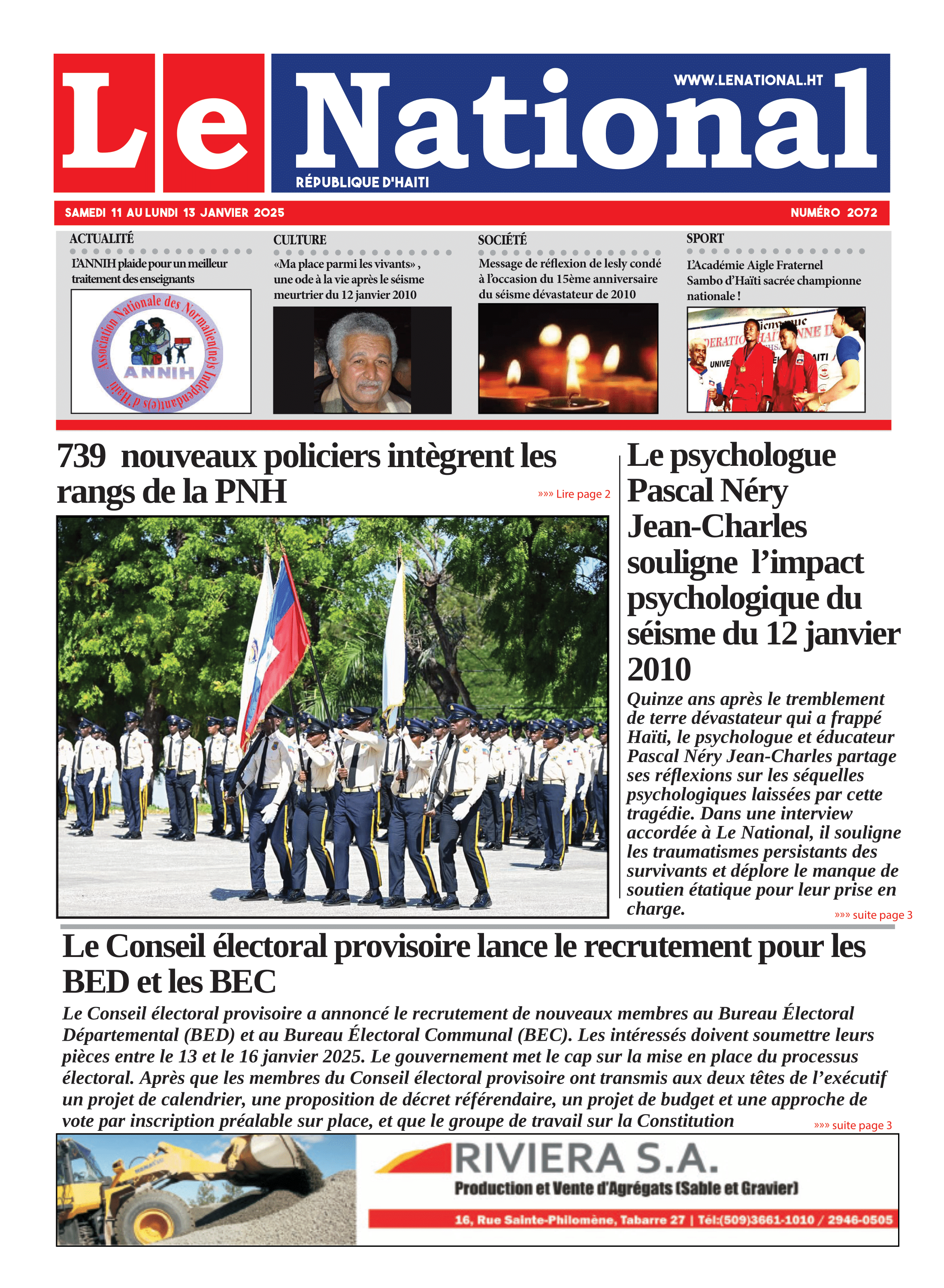 Page 1 de l'édition 2072
