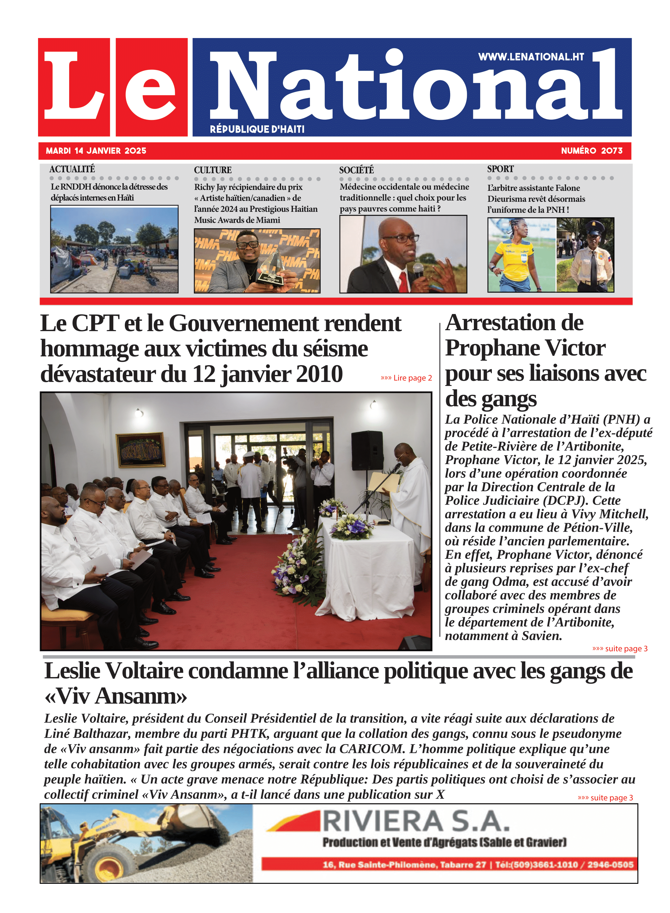 Page 1 de l'édition 2073