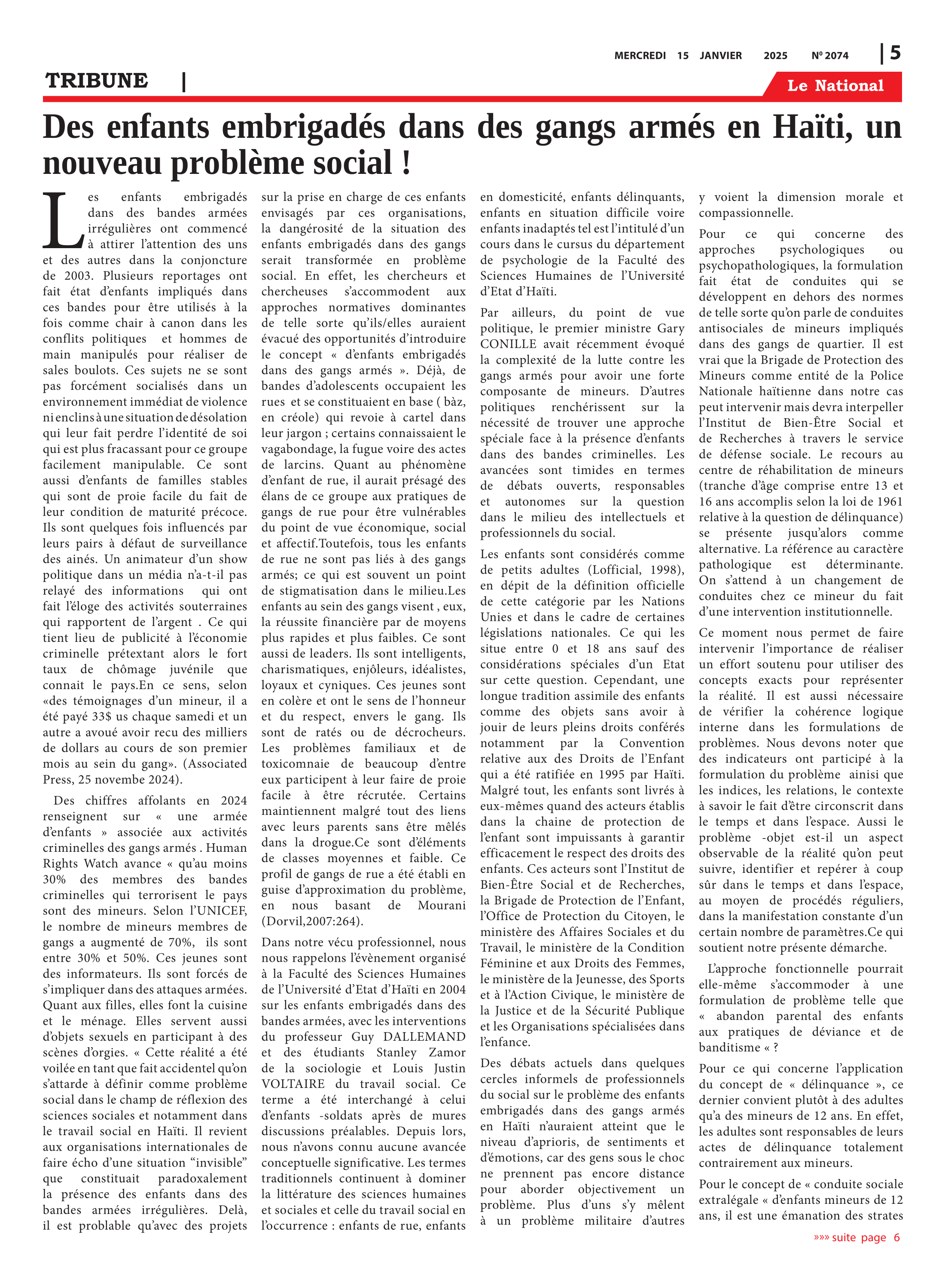 Page 5 de l'édition 2074