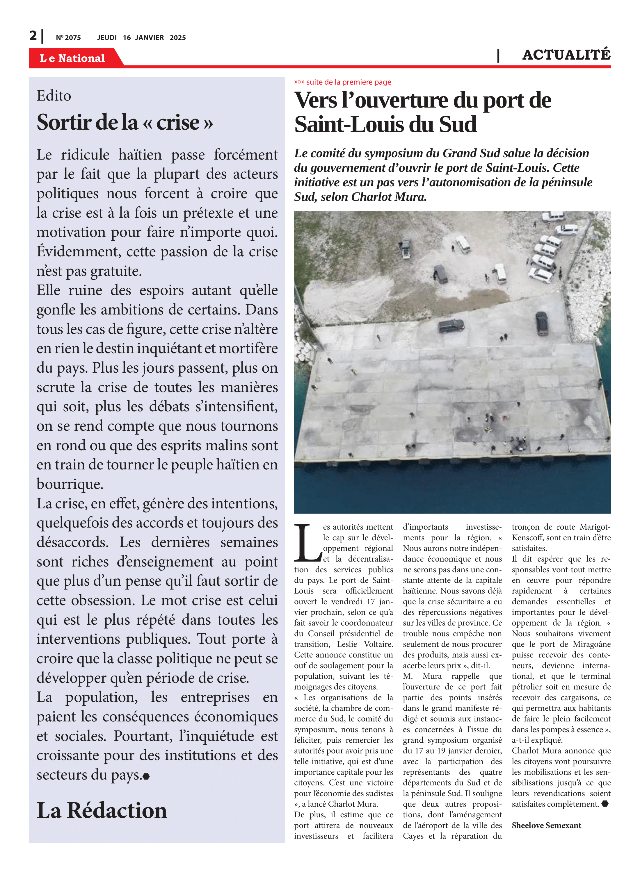 Page 2 de l'édition 2075