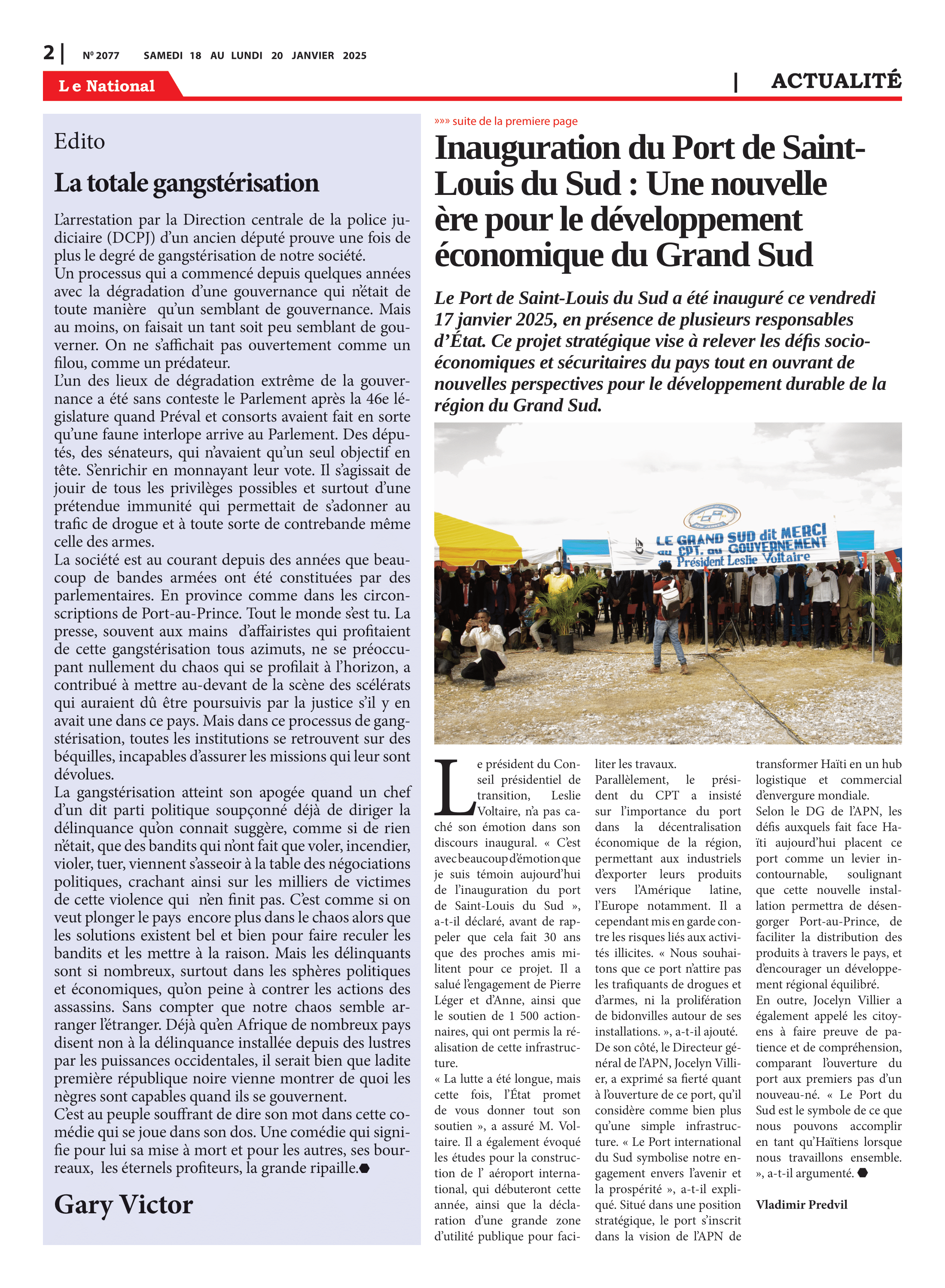 Page 2 de l'édition 2077