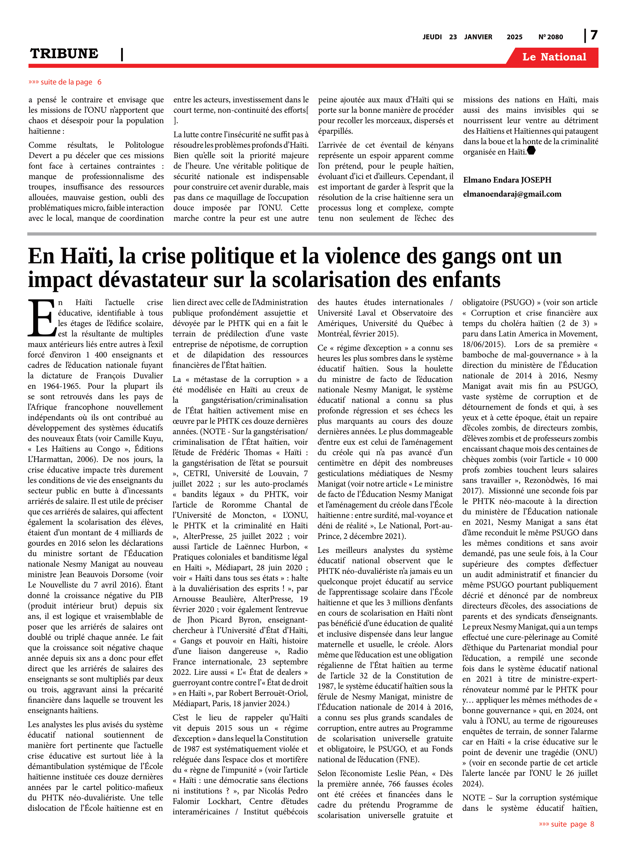 Page 7 de l'édition 2080