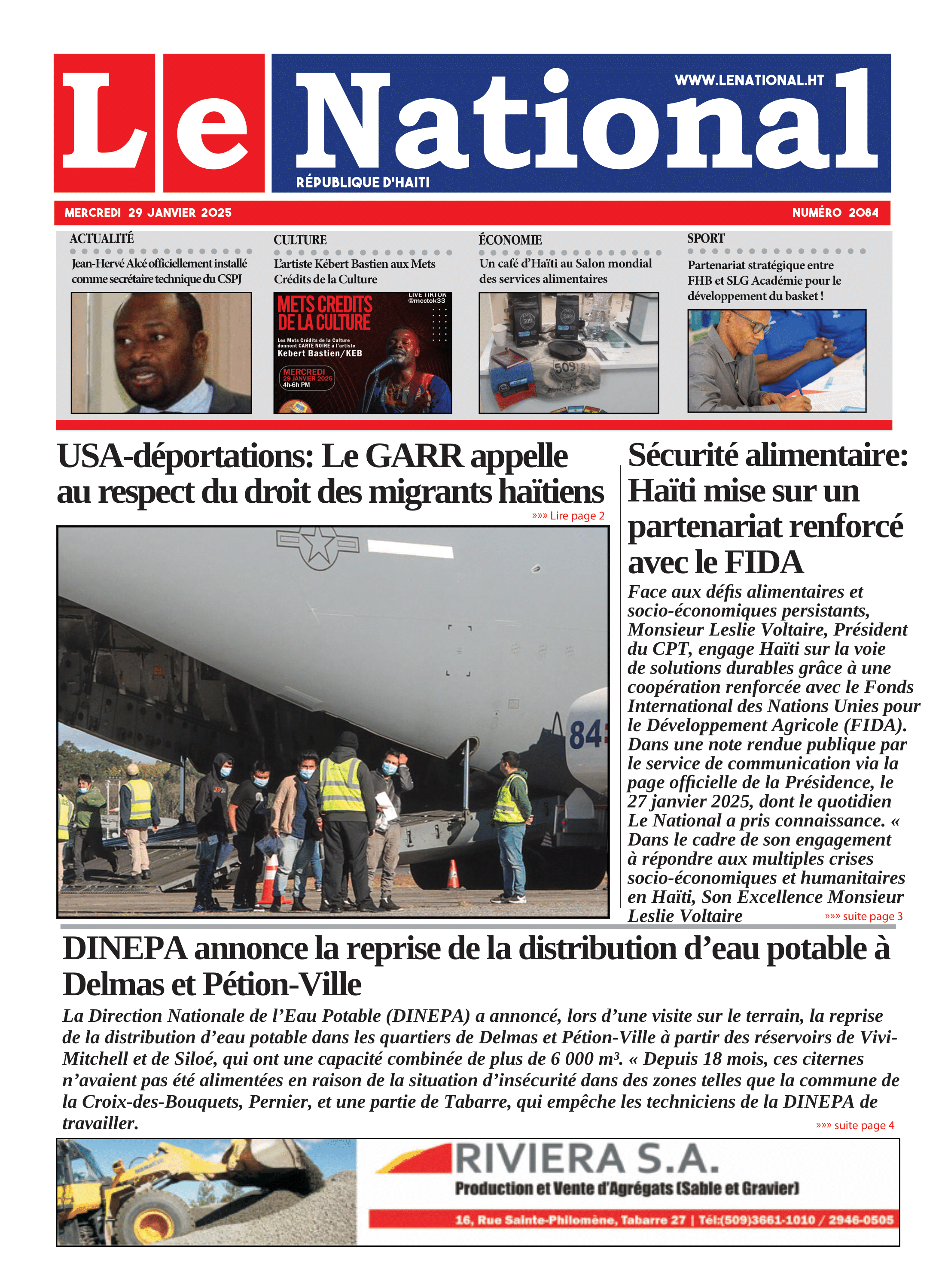 Page 1 de l'édition 2084