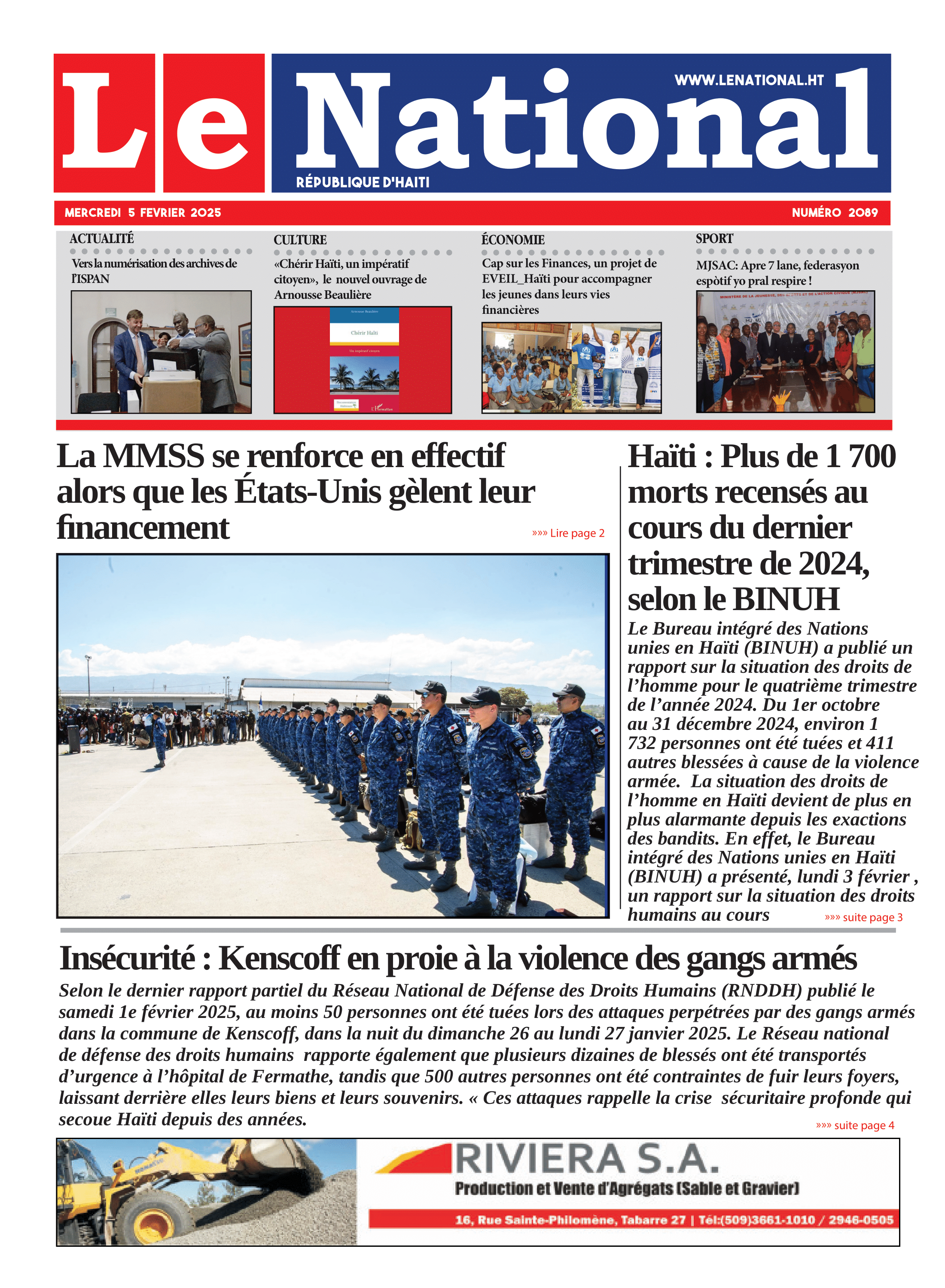 Page 1 de l'édition 2089