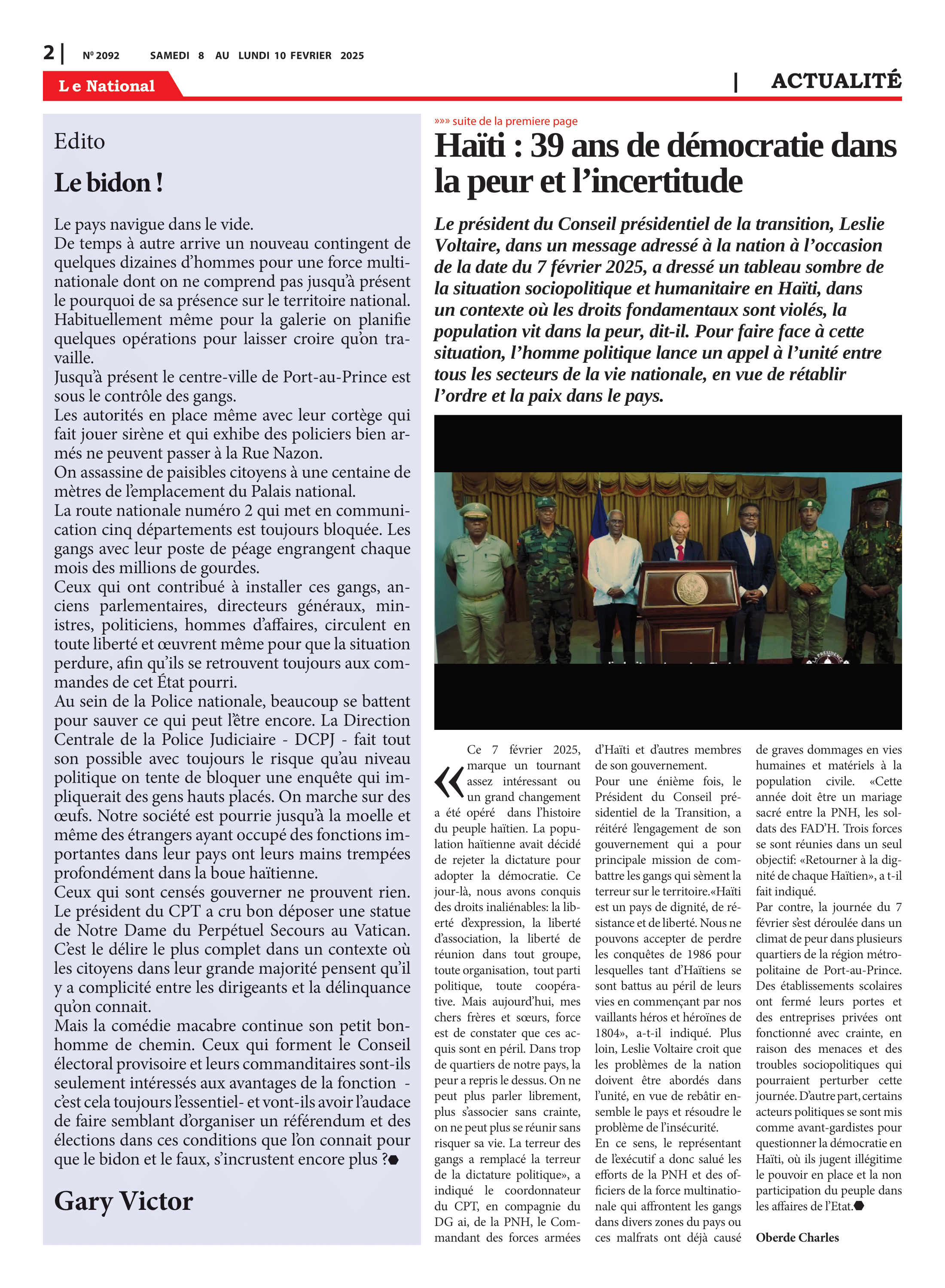 Page 2 de l'édition 2092