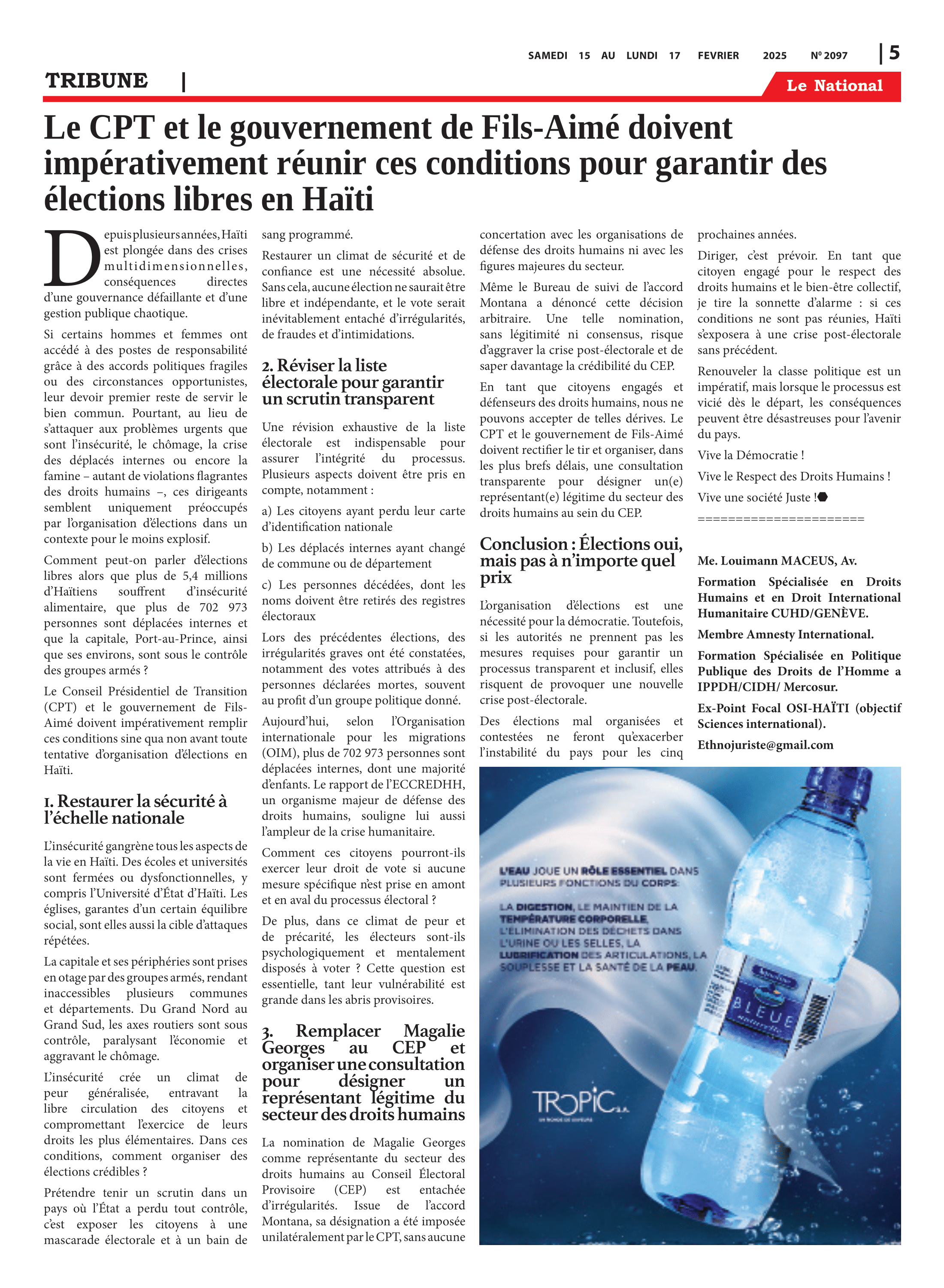 Page 5 de l'édition 2097