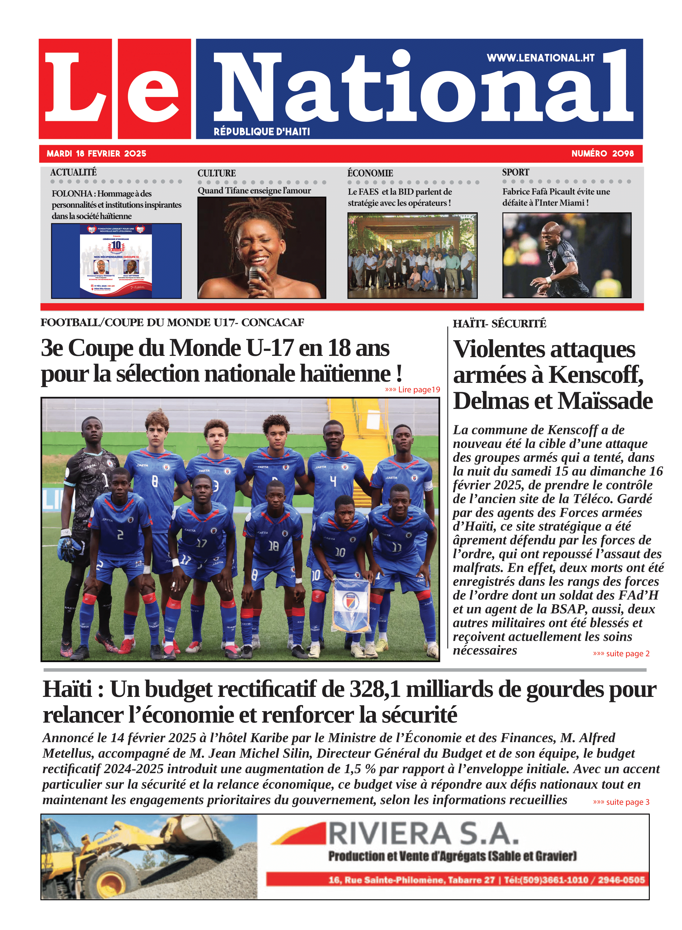 Page 1 de l'édition 2098