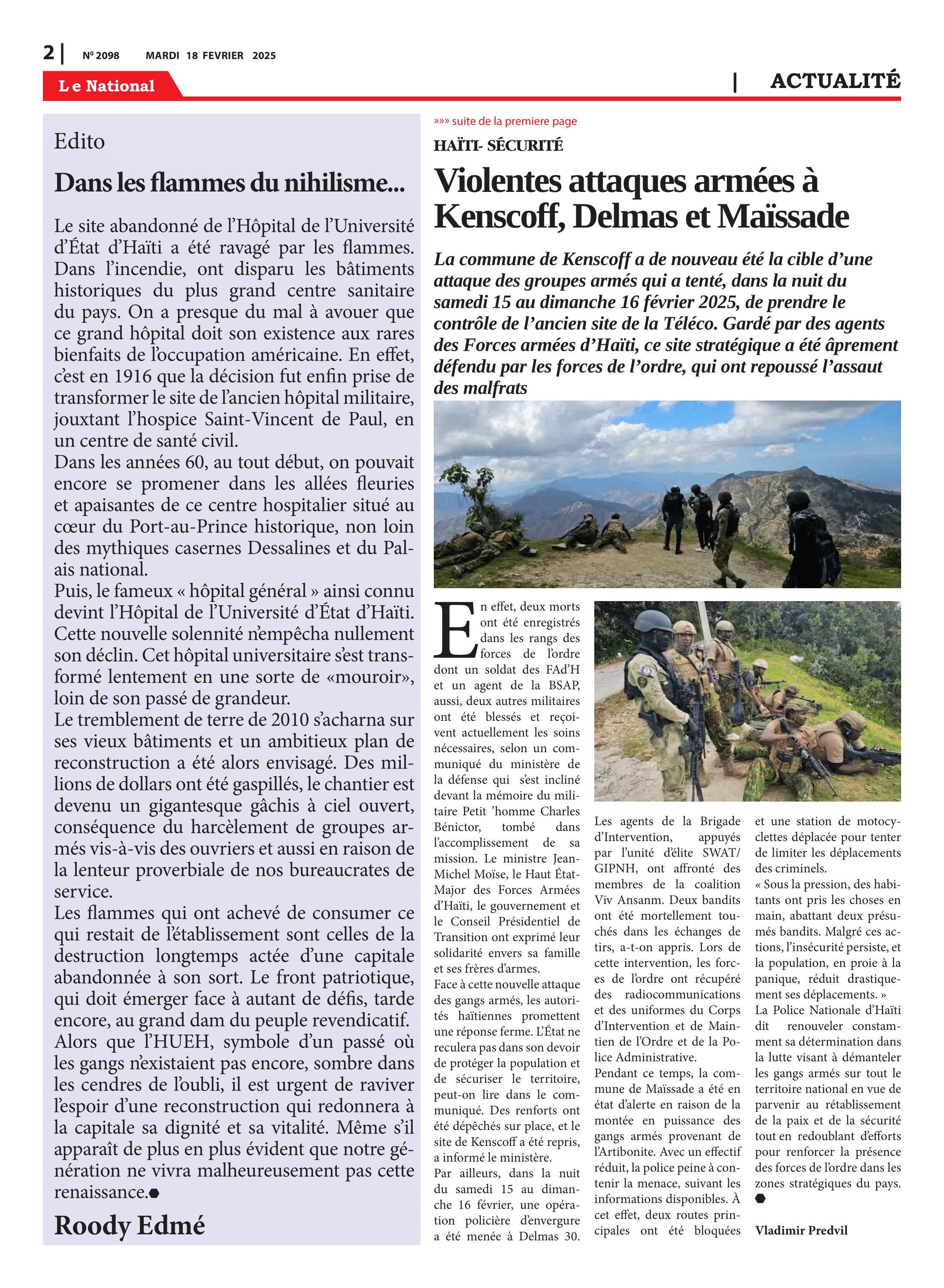 Page 2 de l'édition 2098