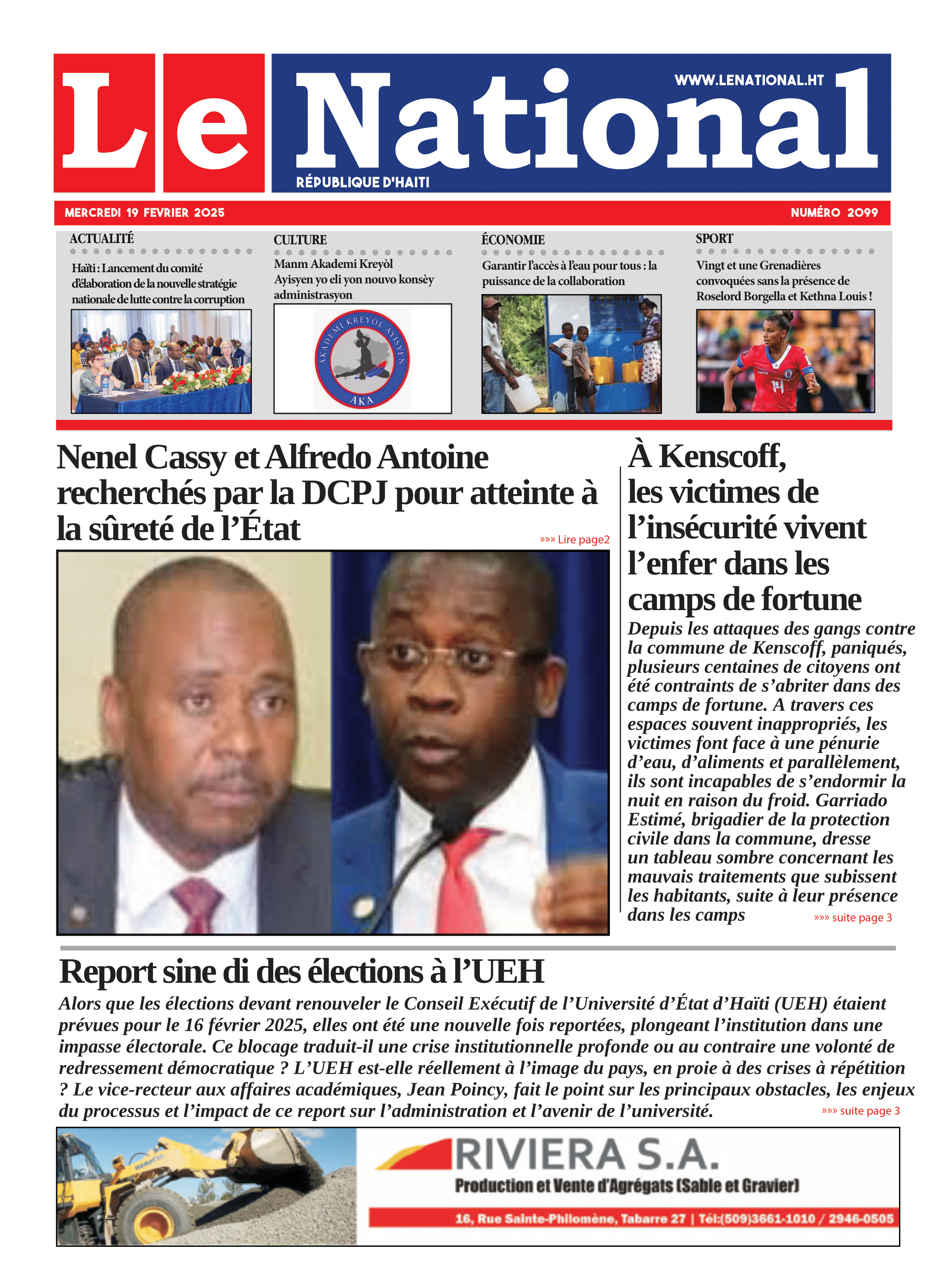 Page 1 de l'édition 2099