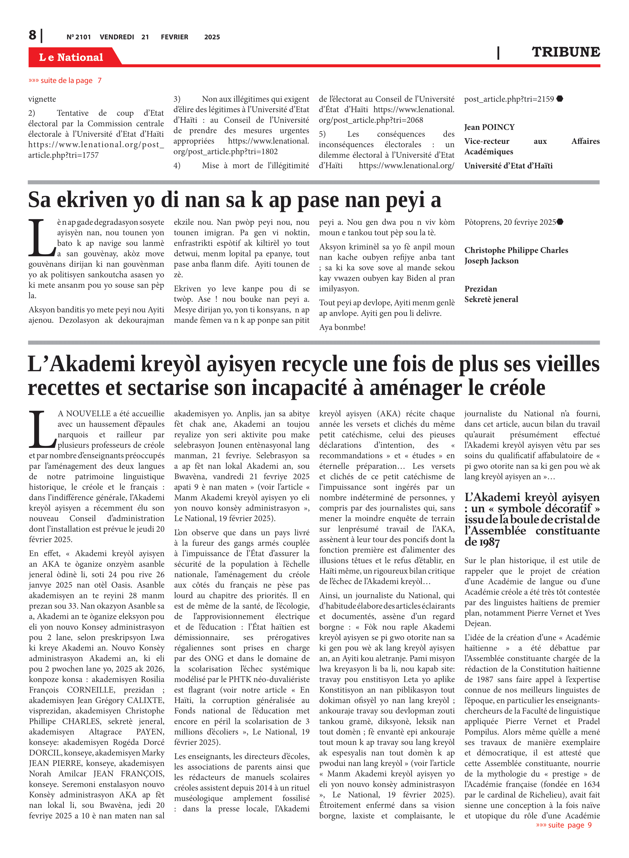Page 8 de l'édition 2101