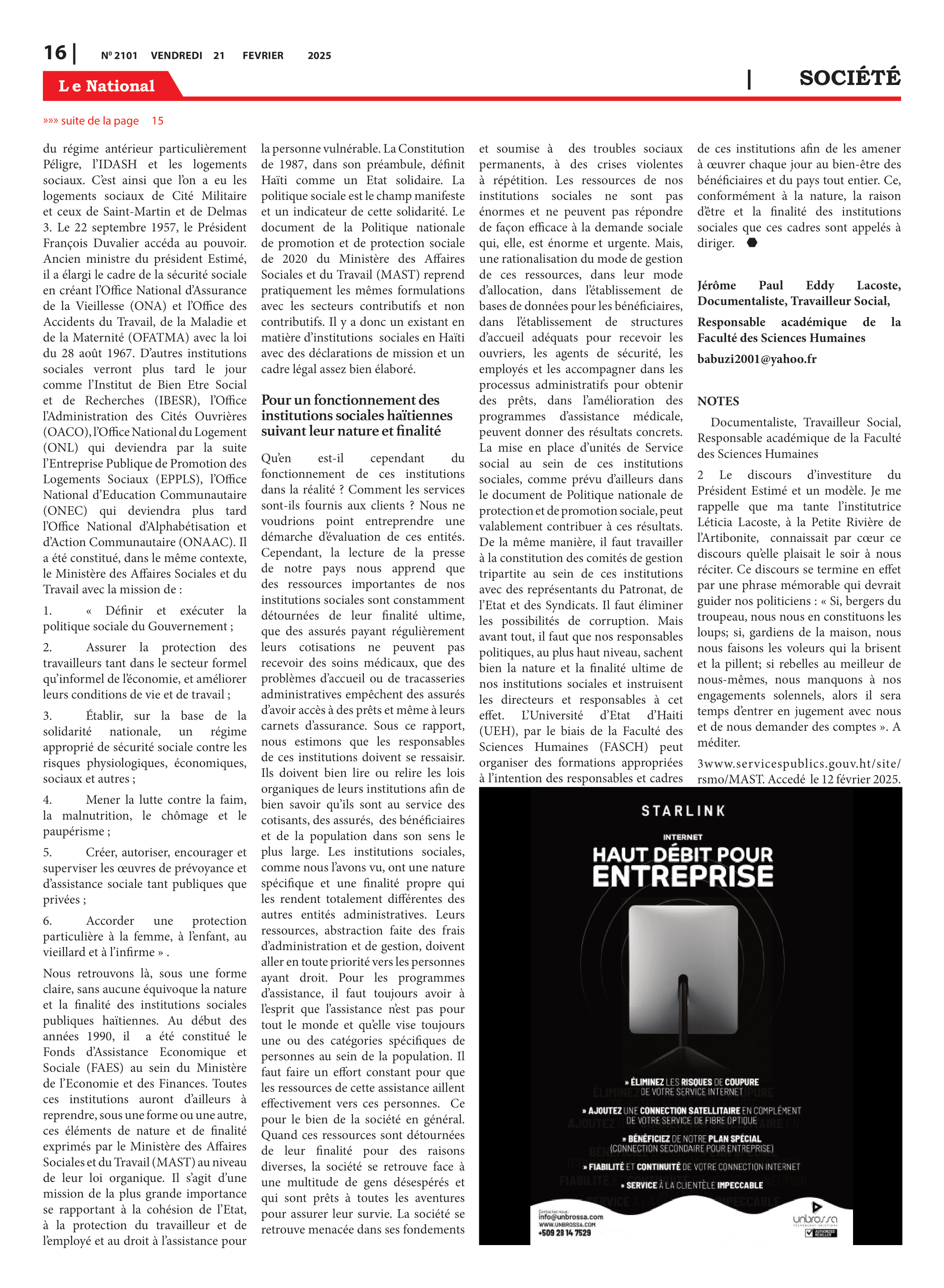Page 16 de l'édition 2101