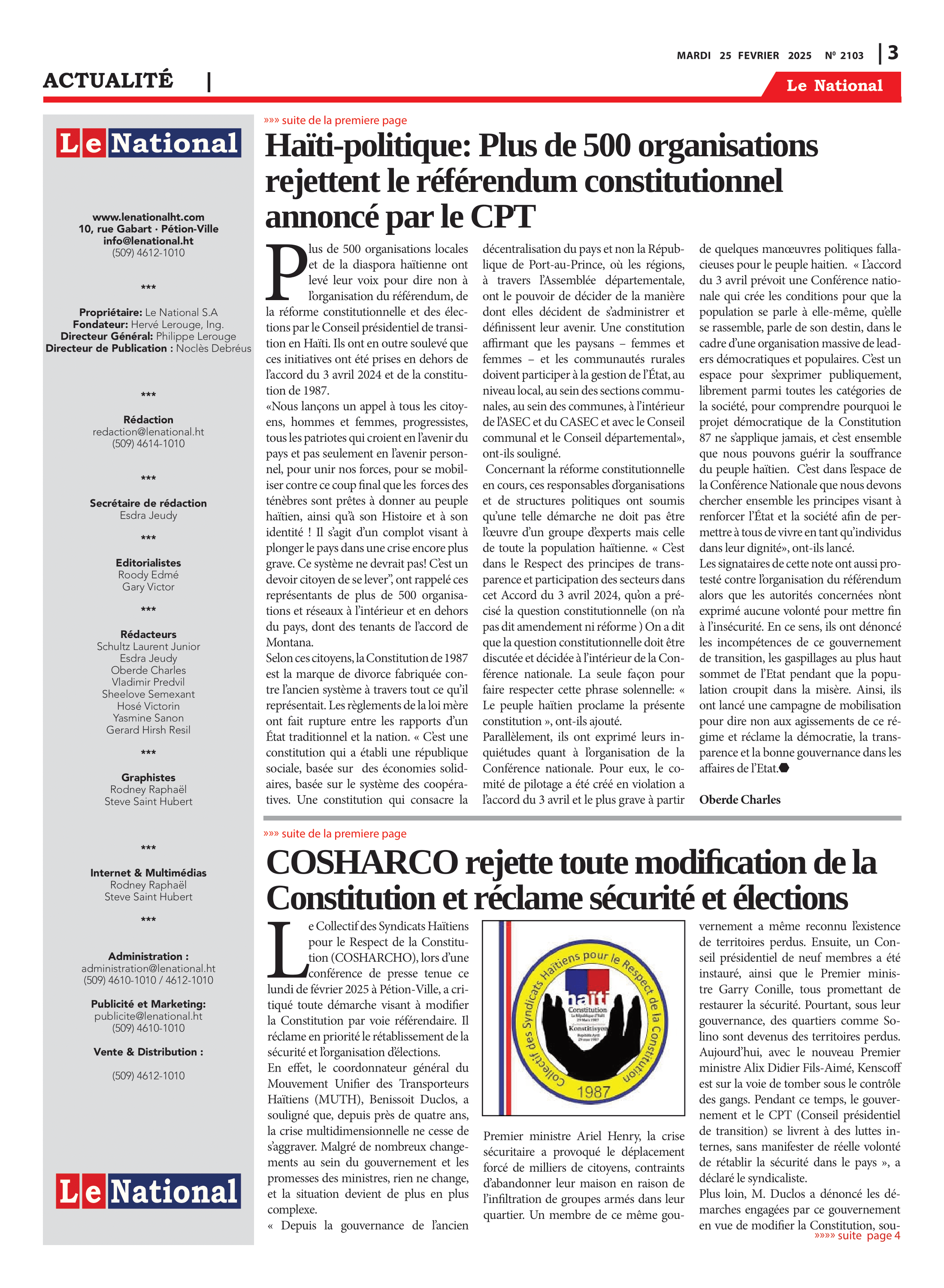 Page 3 de l'édition 2103