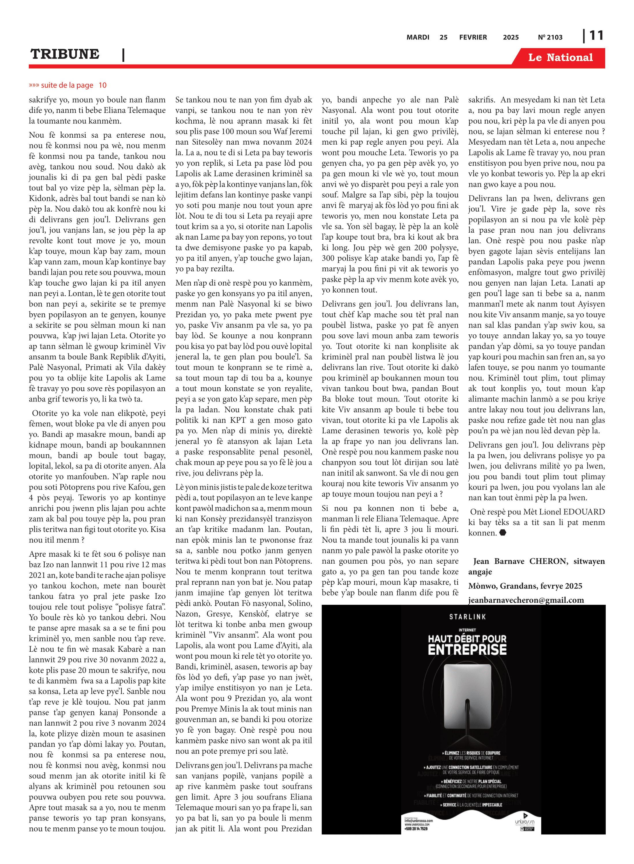 Page 11 de l'édition 2103