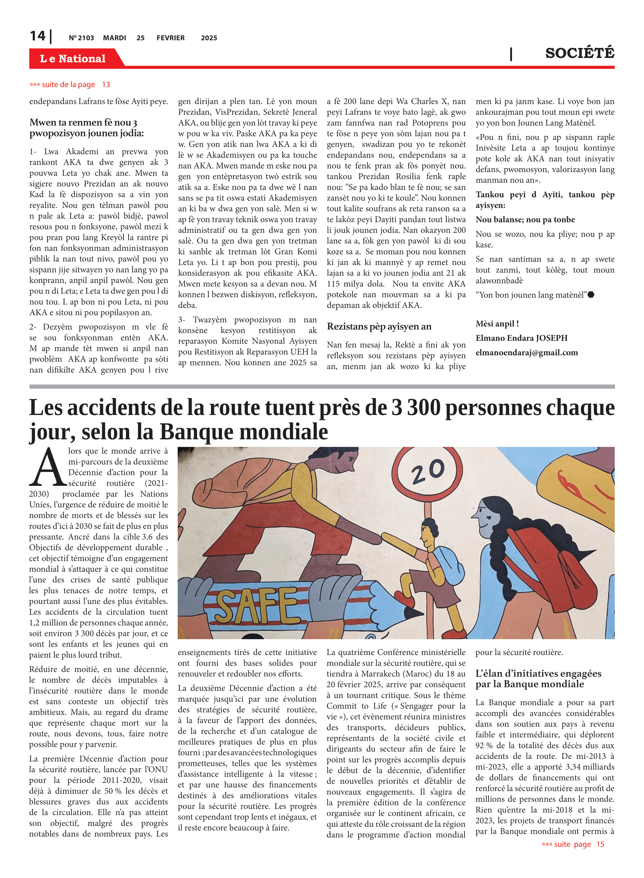 Page 14 de l'édition 2103