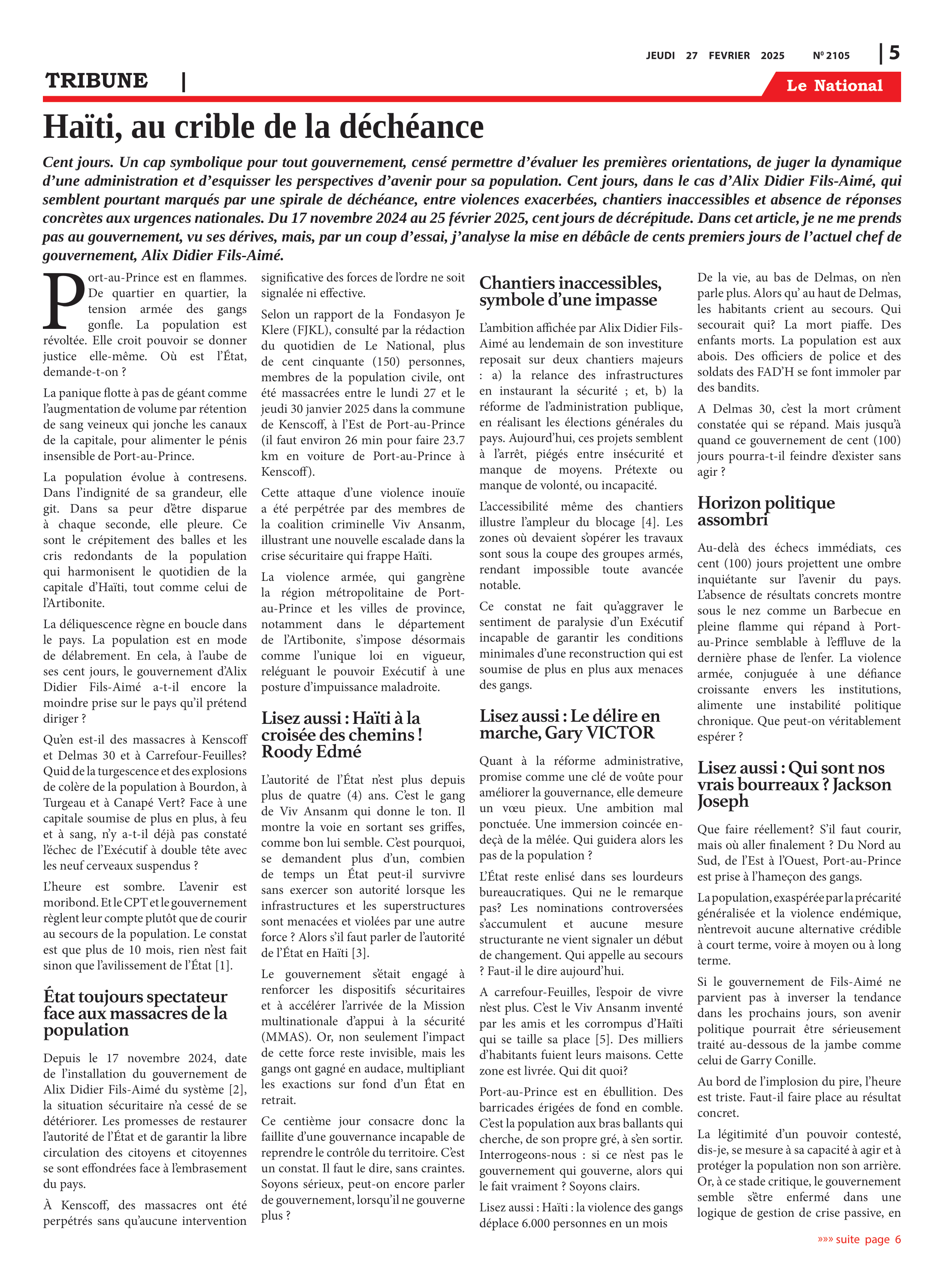 Page 5 de l'édition 2105