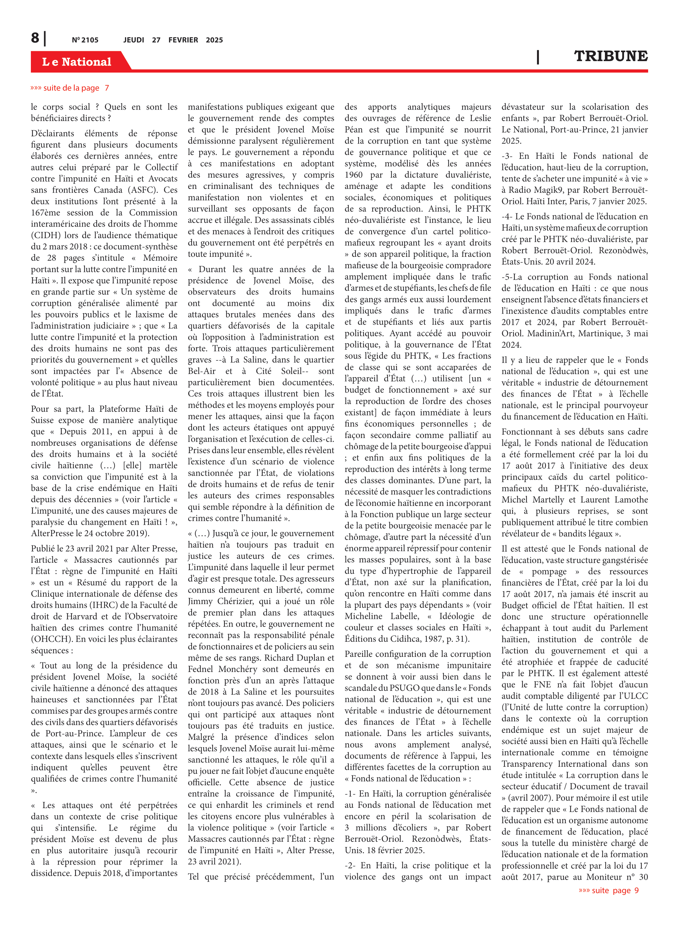 Page 8 de l'édition 2105