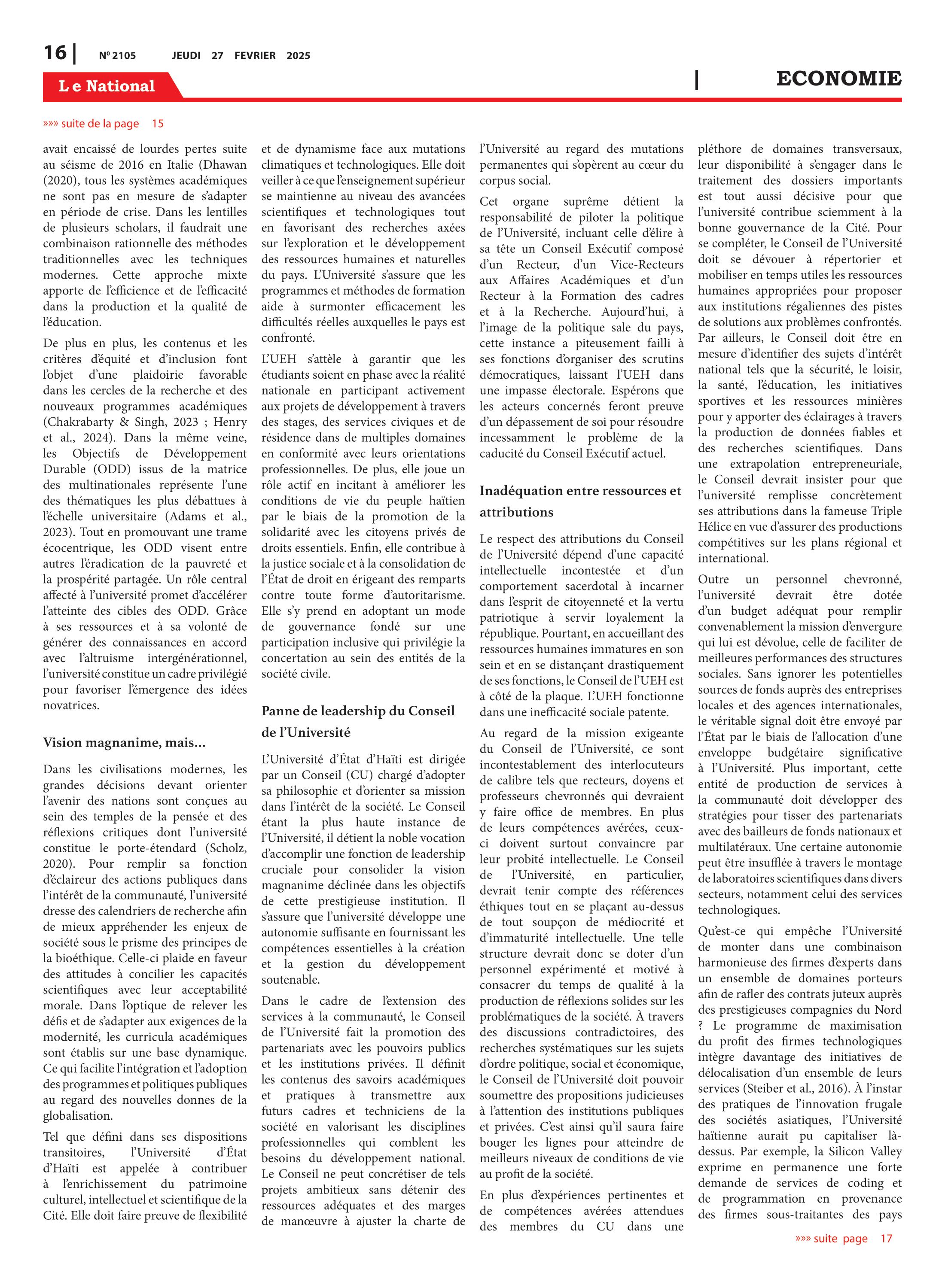 Page 16 de l'édition 2105