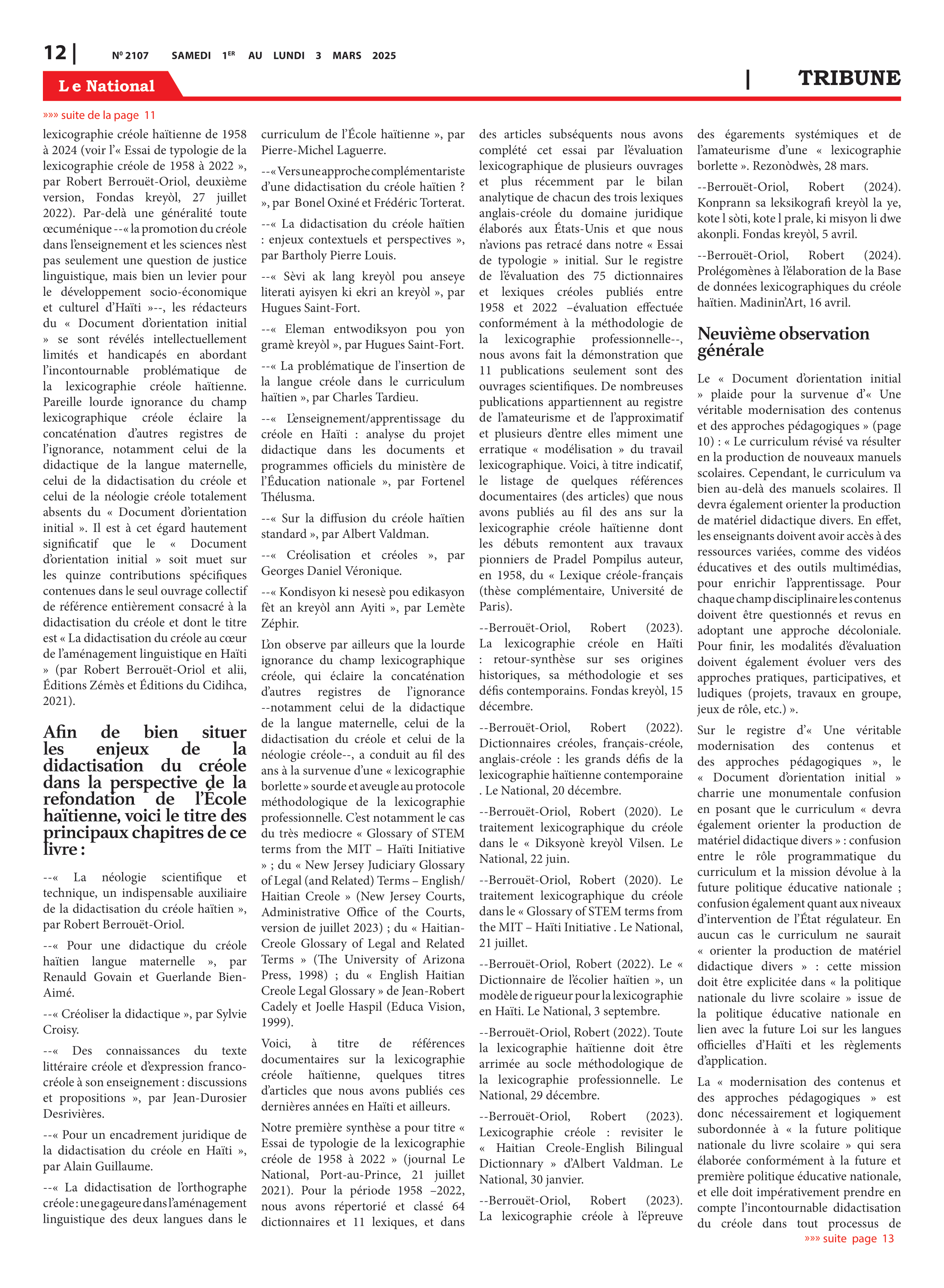 Page 12 de l'édition 2107