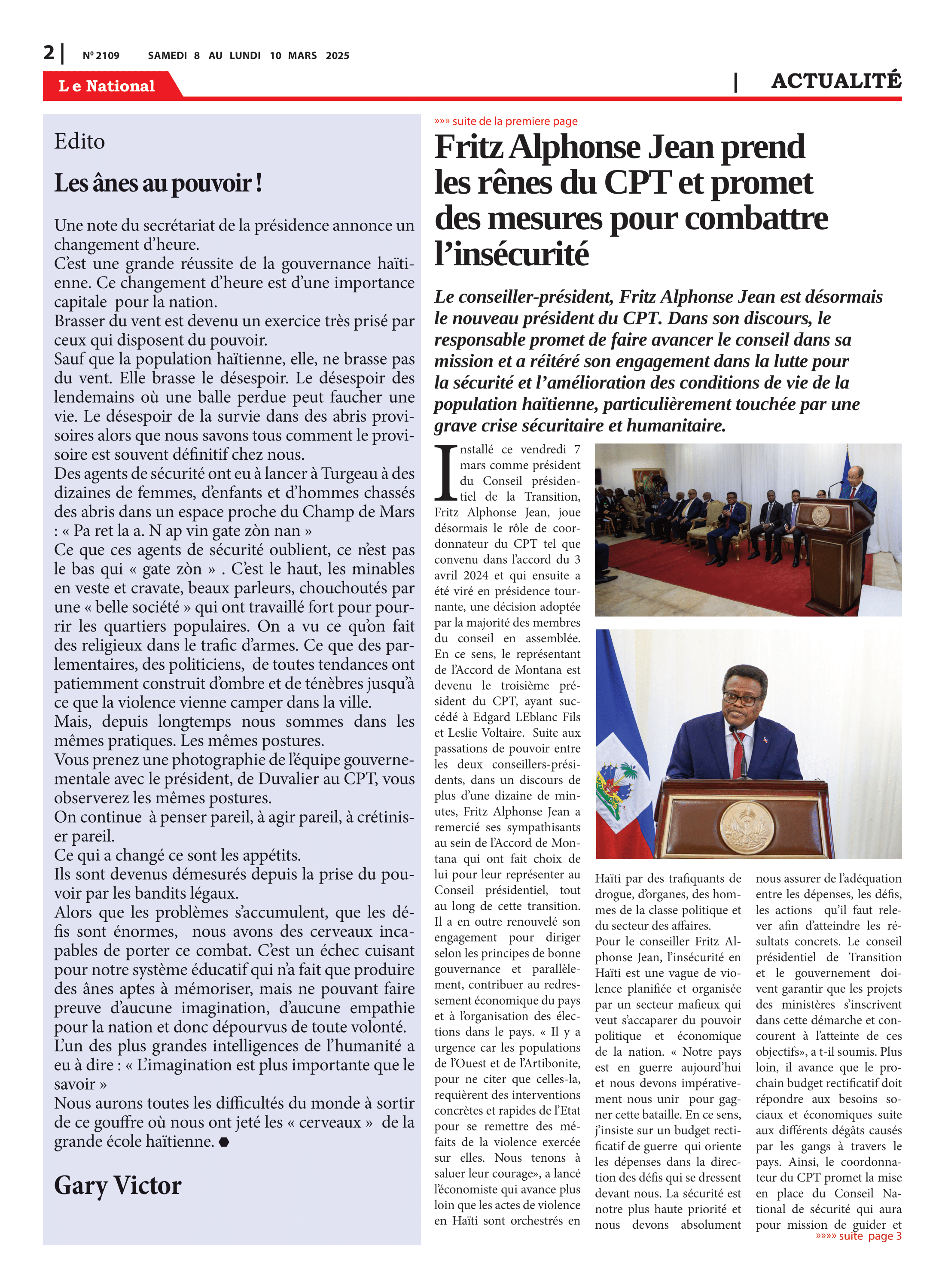 Page 2 de l'édition 2109