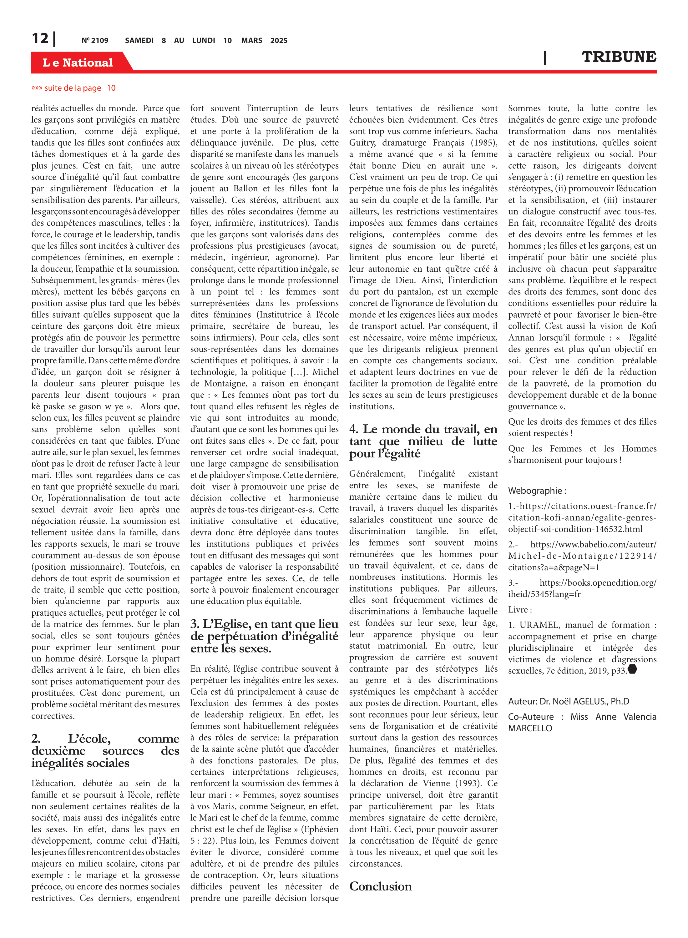 Page 12 de l'édition 2109