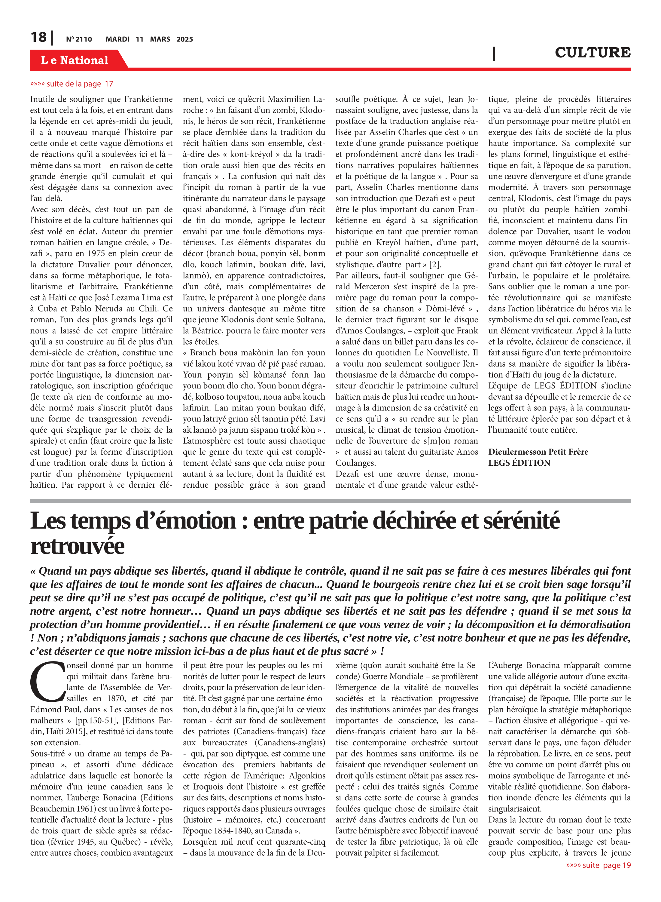 Page 18 de l'édition 2110