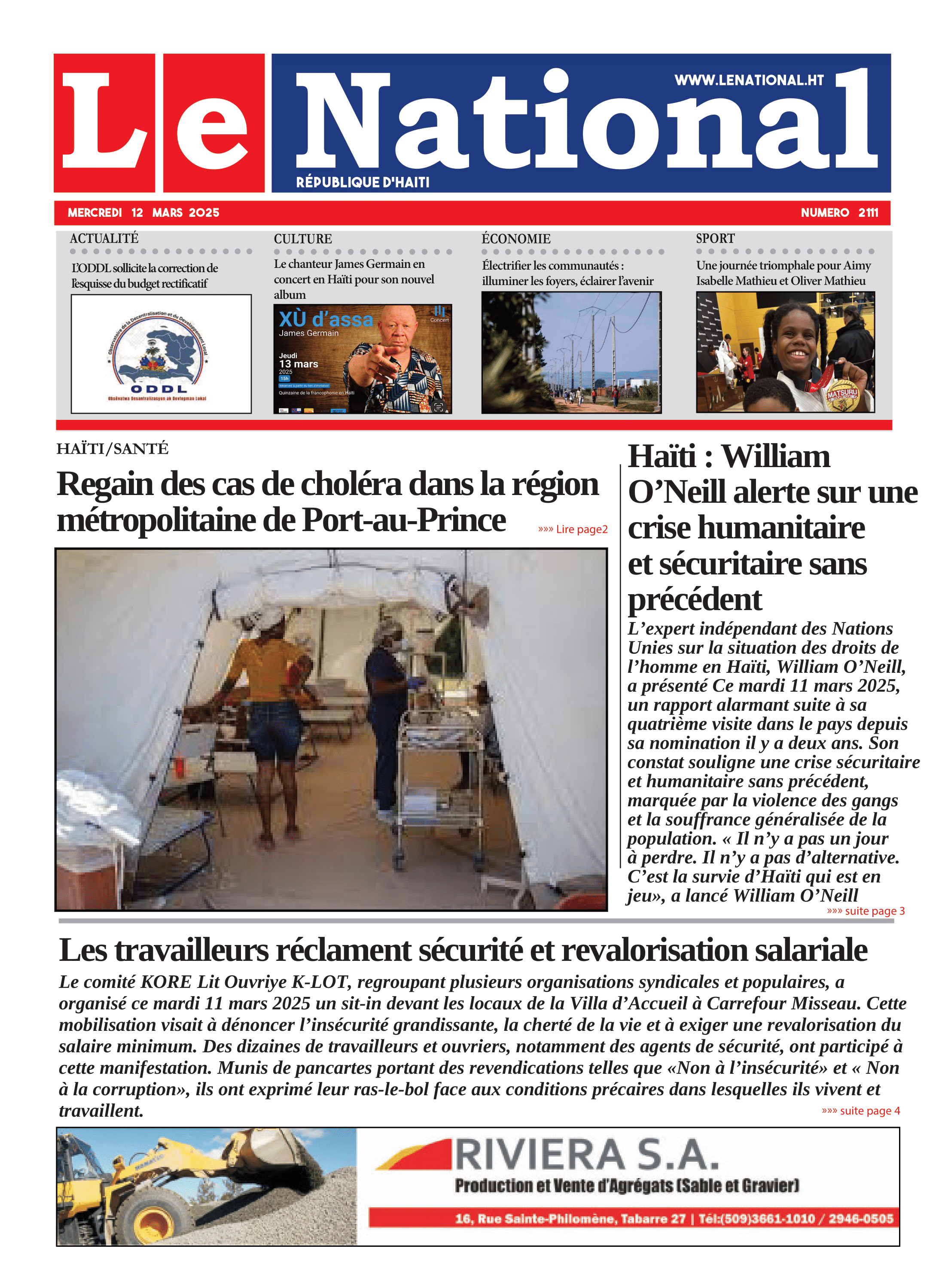 Page 1 de l'édition 2111