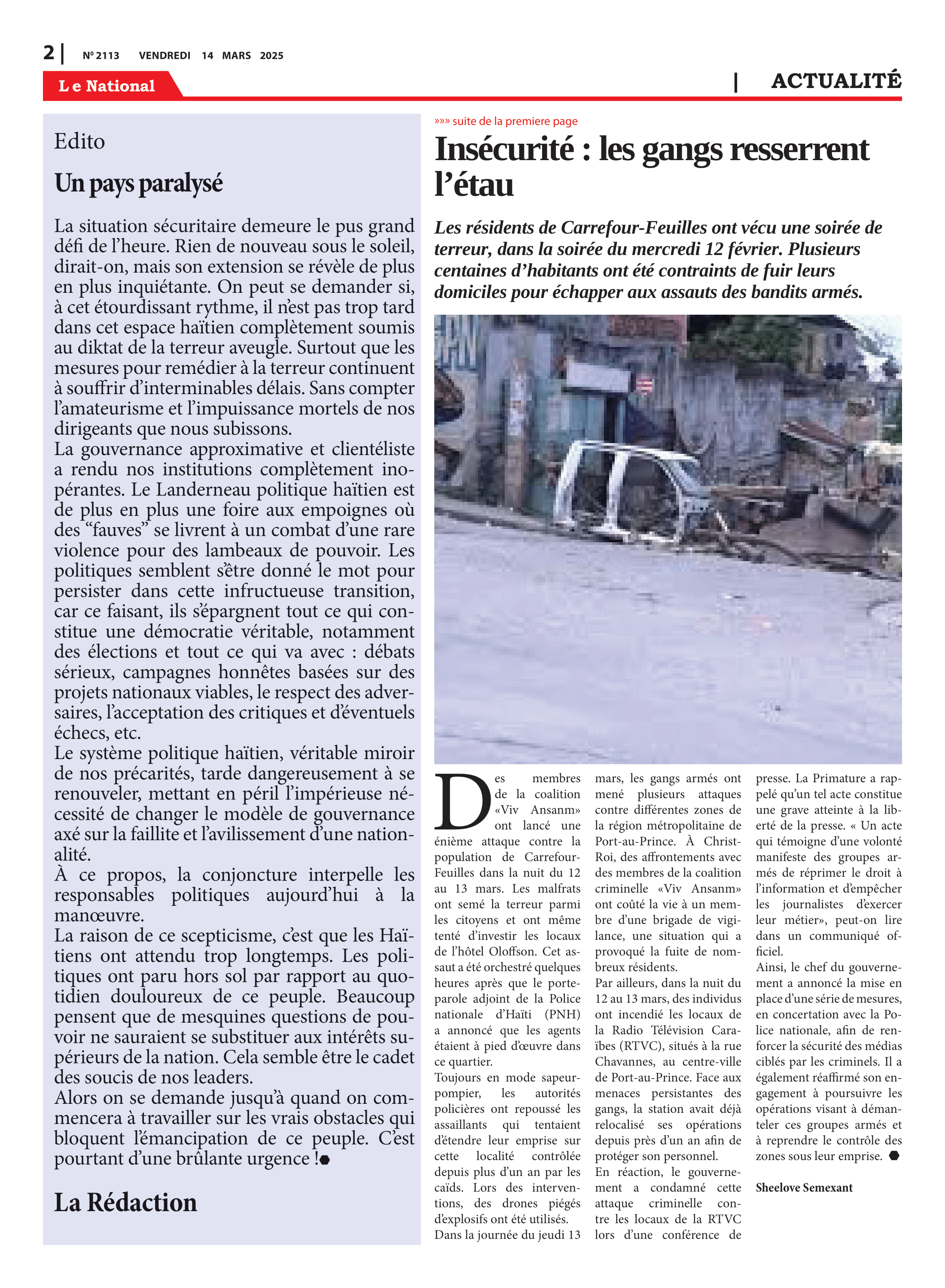 Page 2 de l'édition 2113