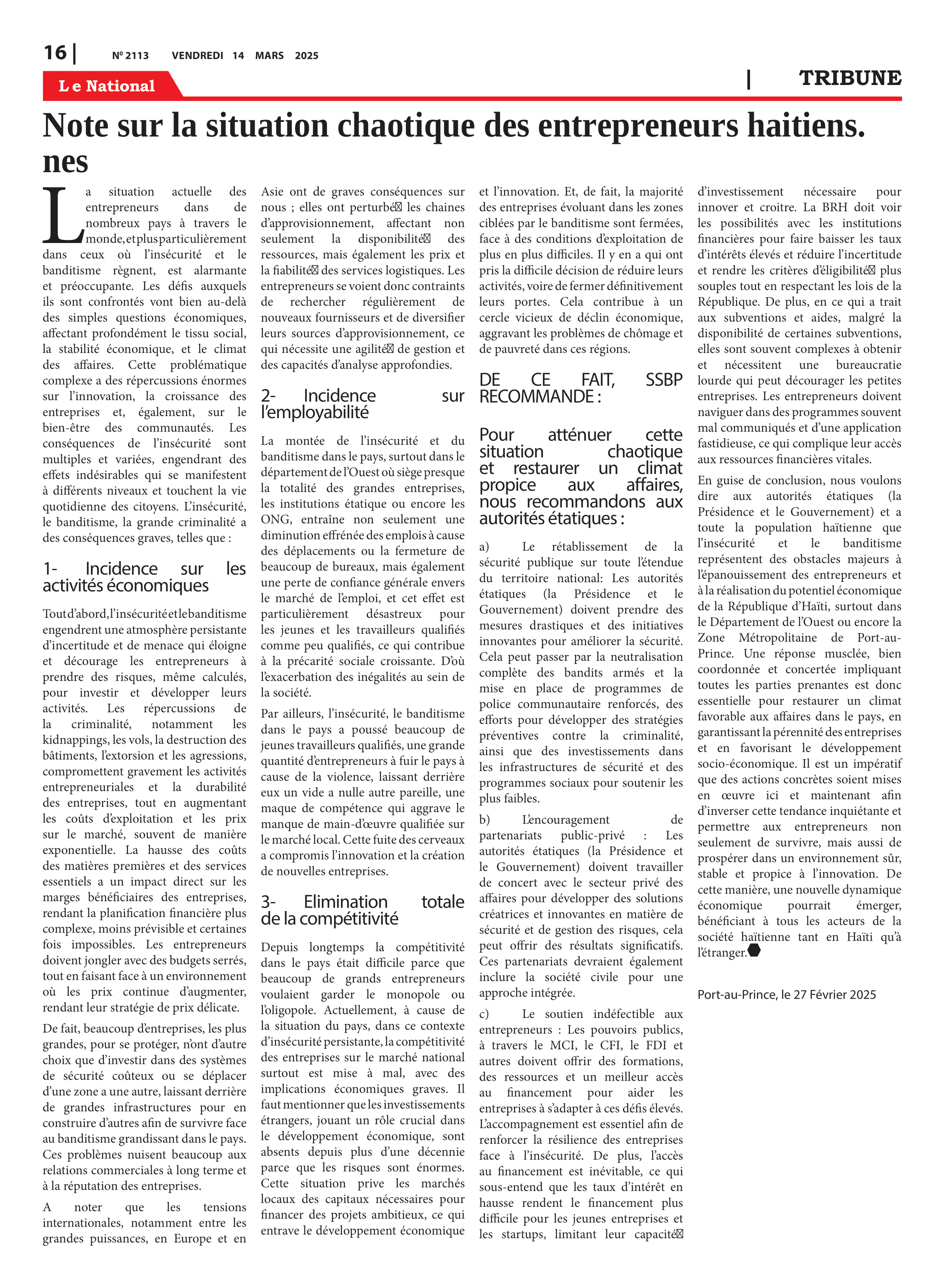 Page 16 de l'édition 2113