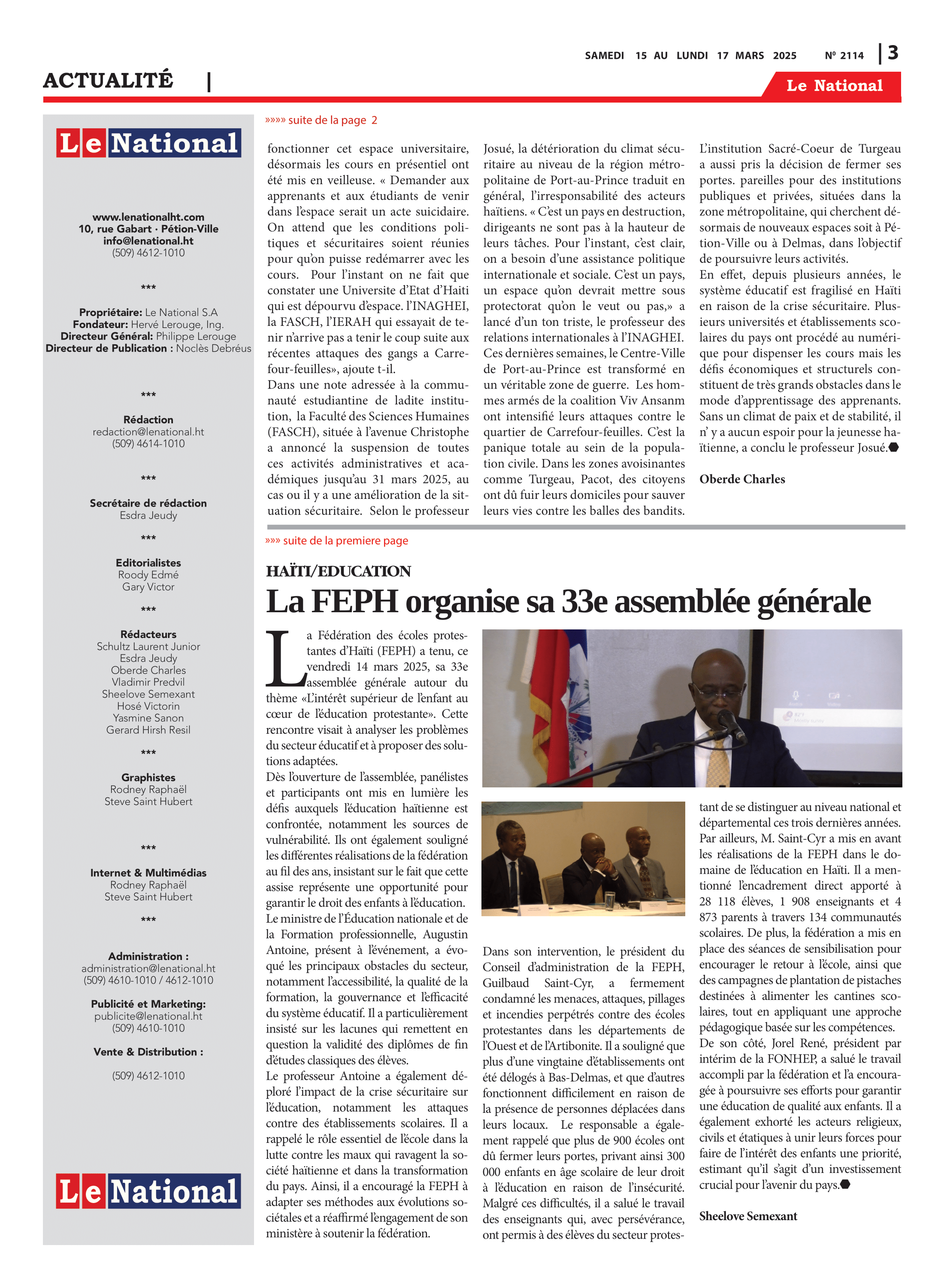 Page 3 de l'édition 2114