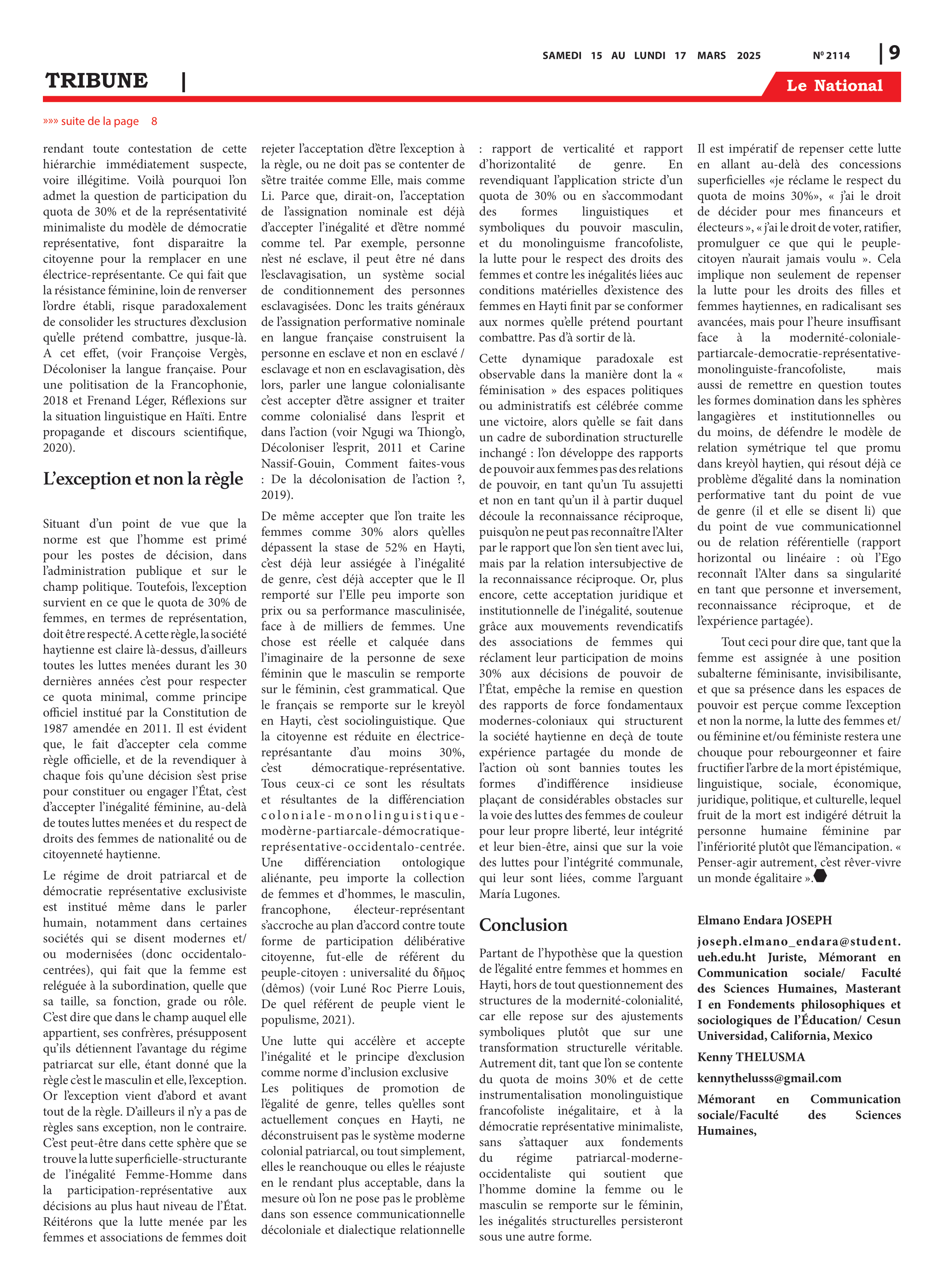 Page 9 de l'édition 2114