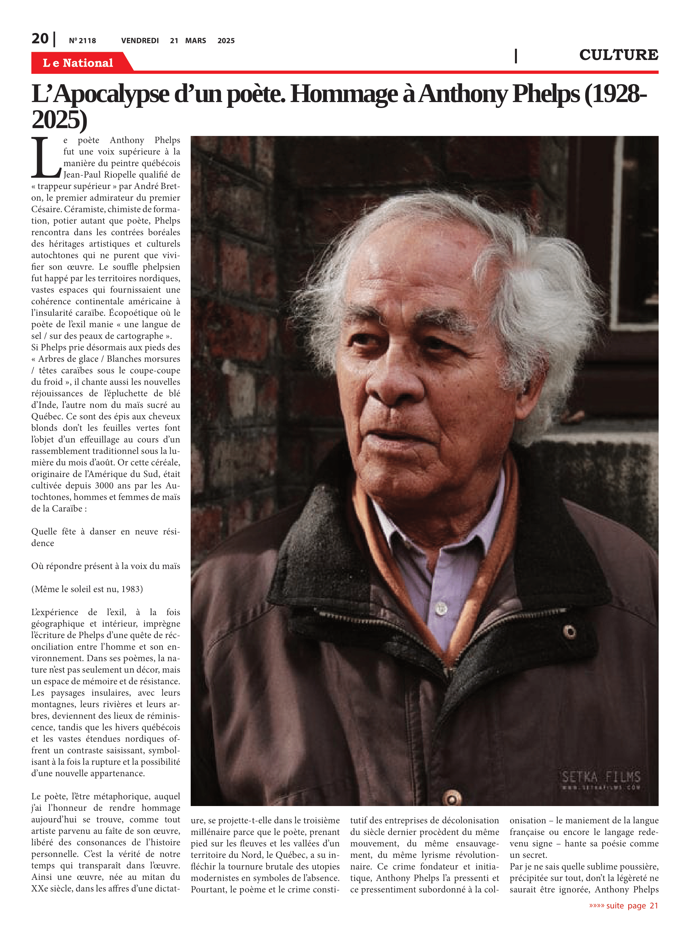 Page 20 de l'édition 2118