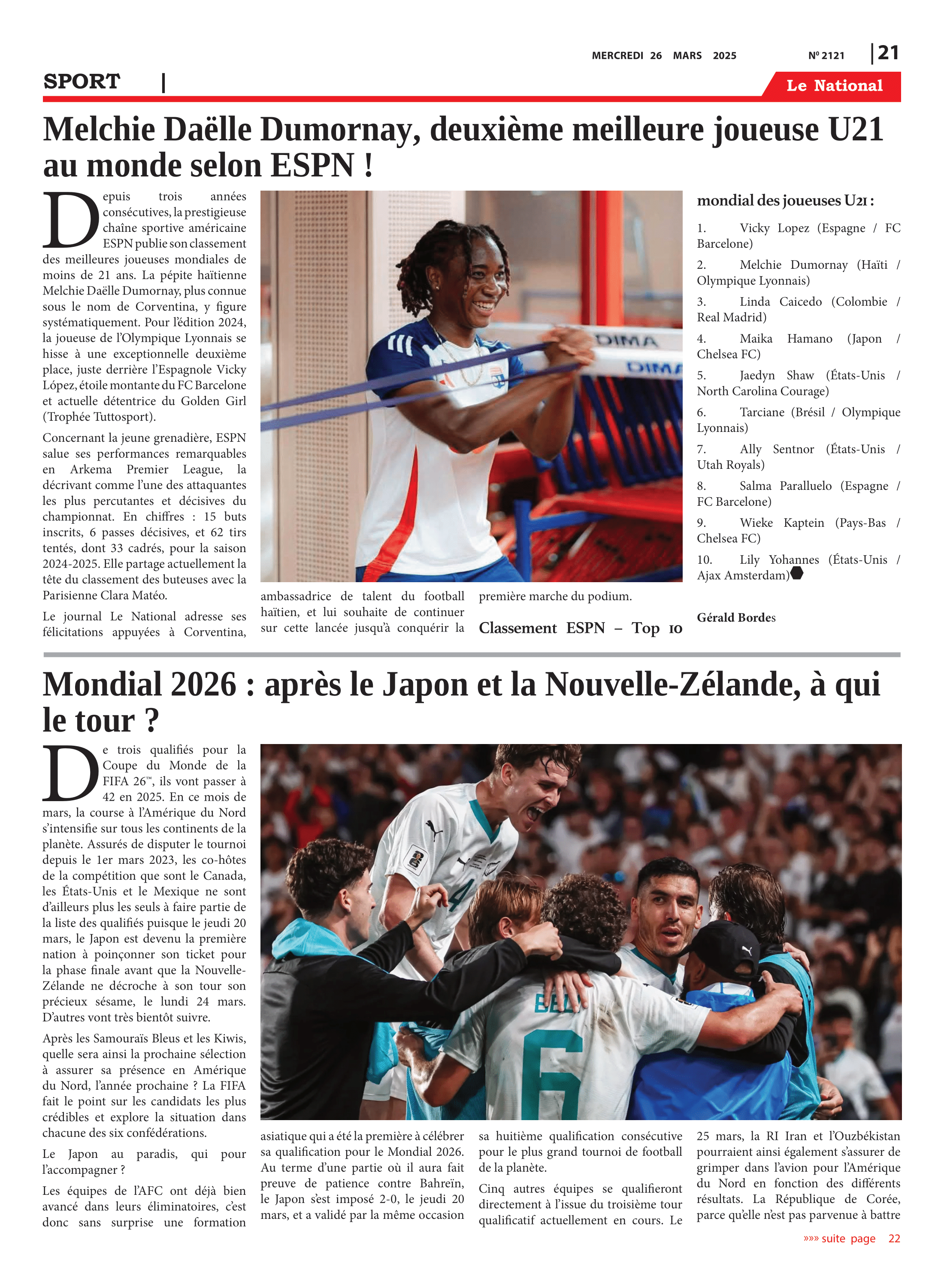 Page 21 de l'édition 2121