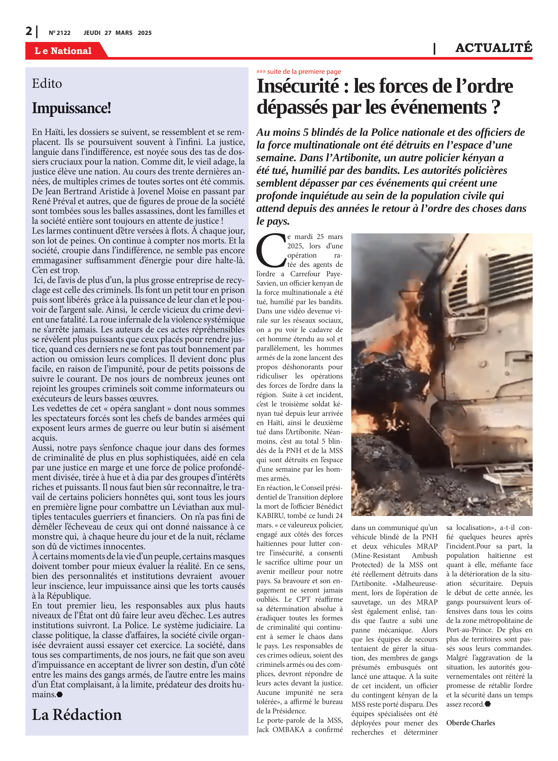 Page 2 de l'édition 2122