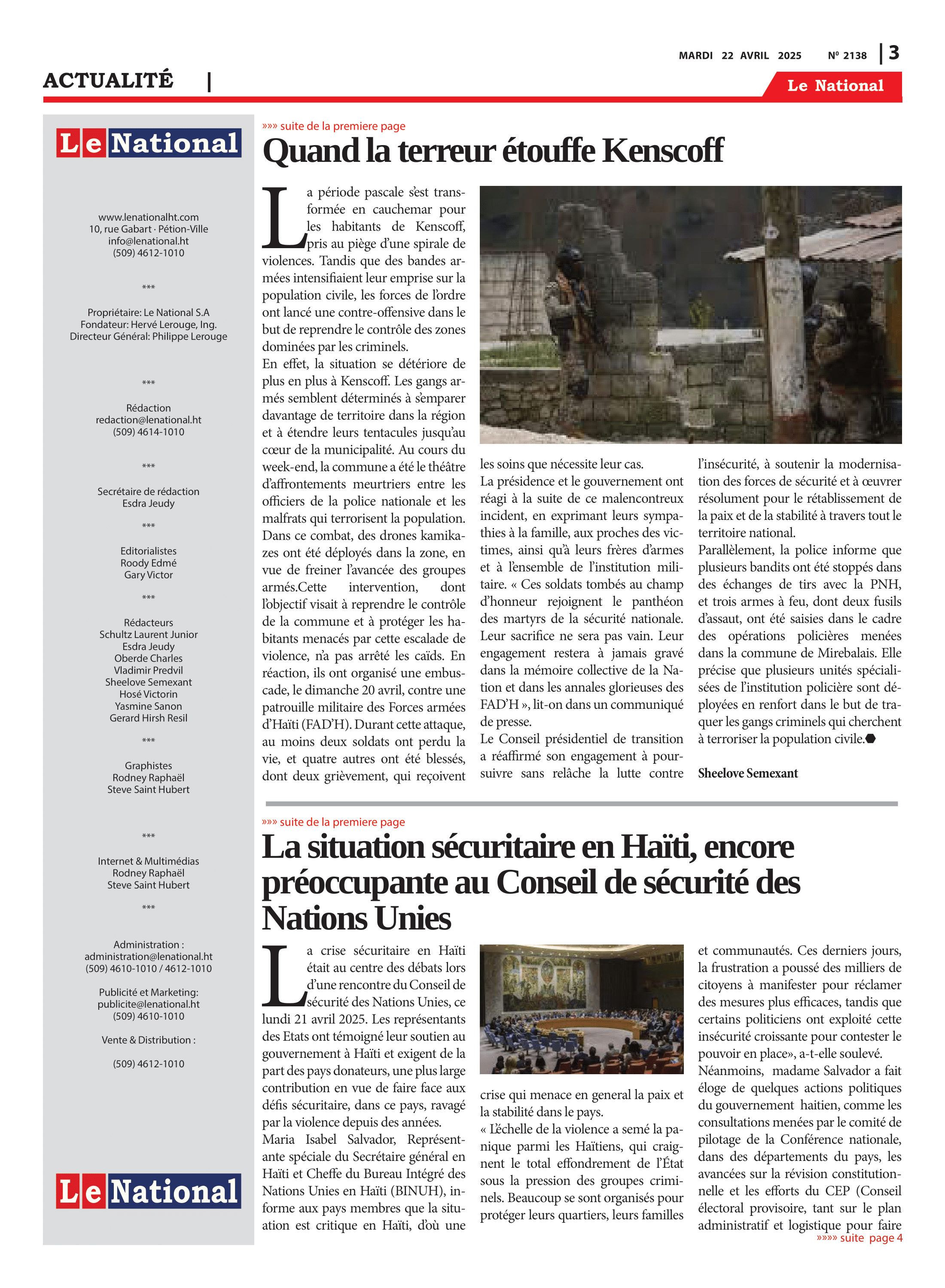 Page 3 de l'édition 2138