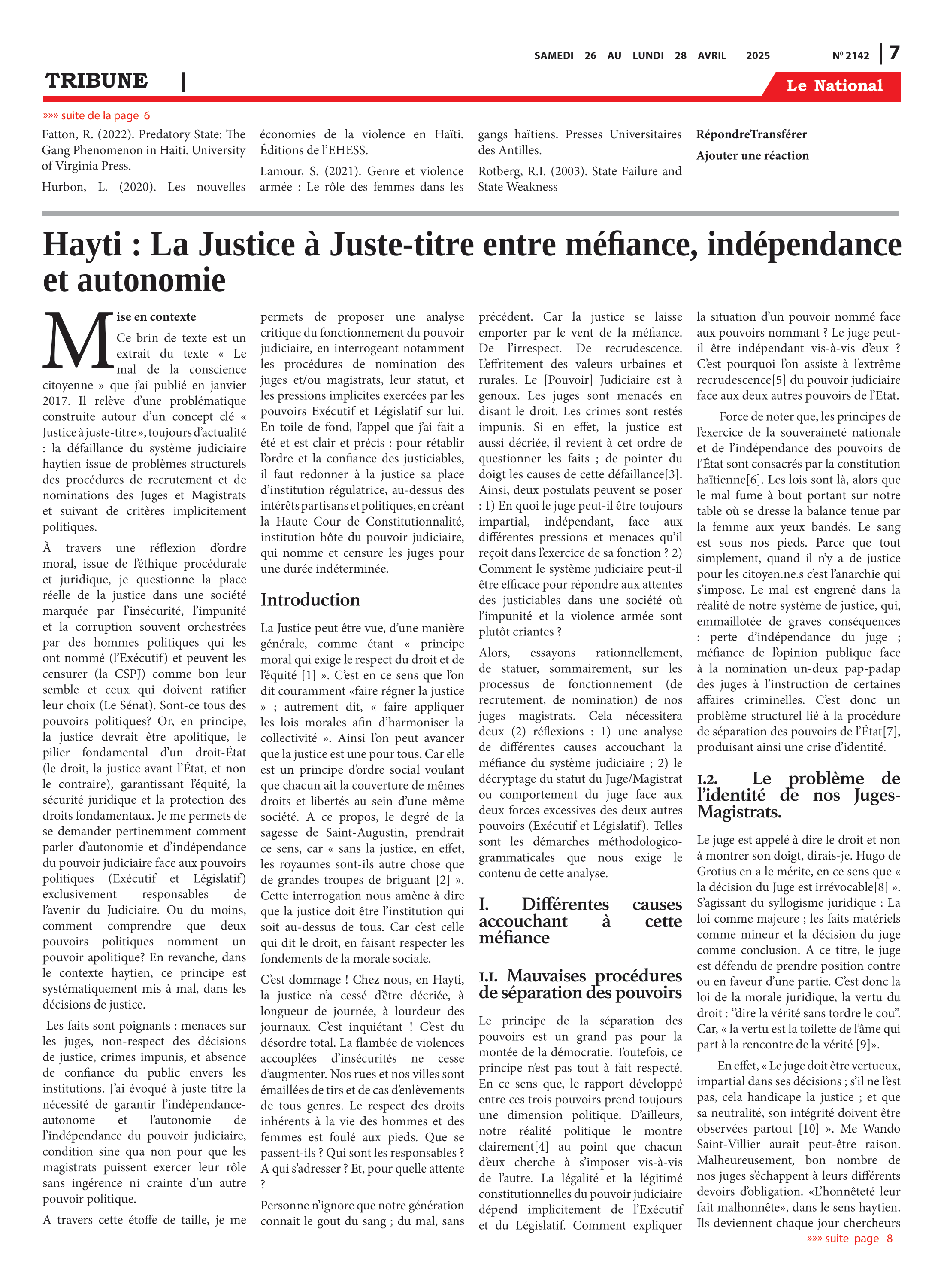 Page 7 de l'édition 2142