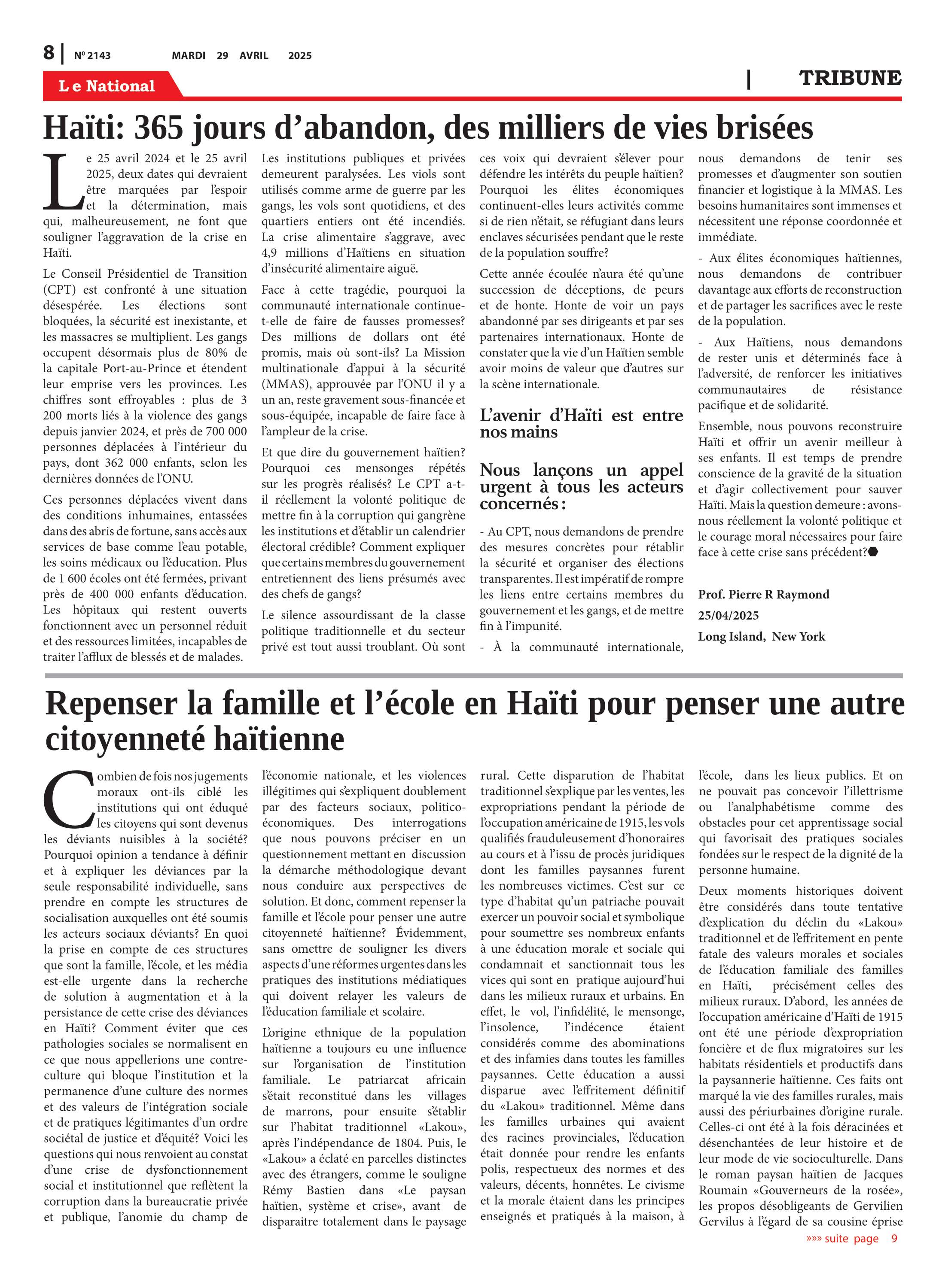 Page 8 de l'édition 2143
