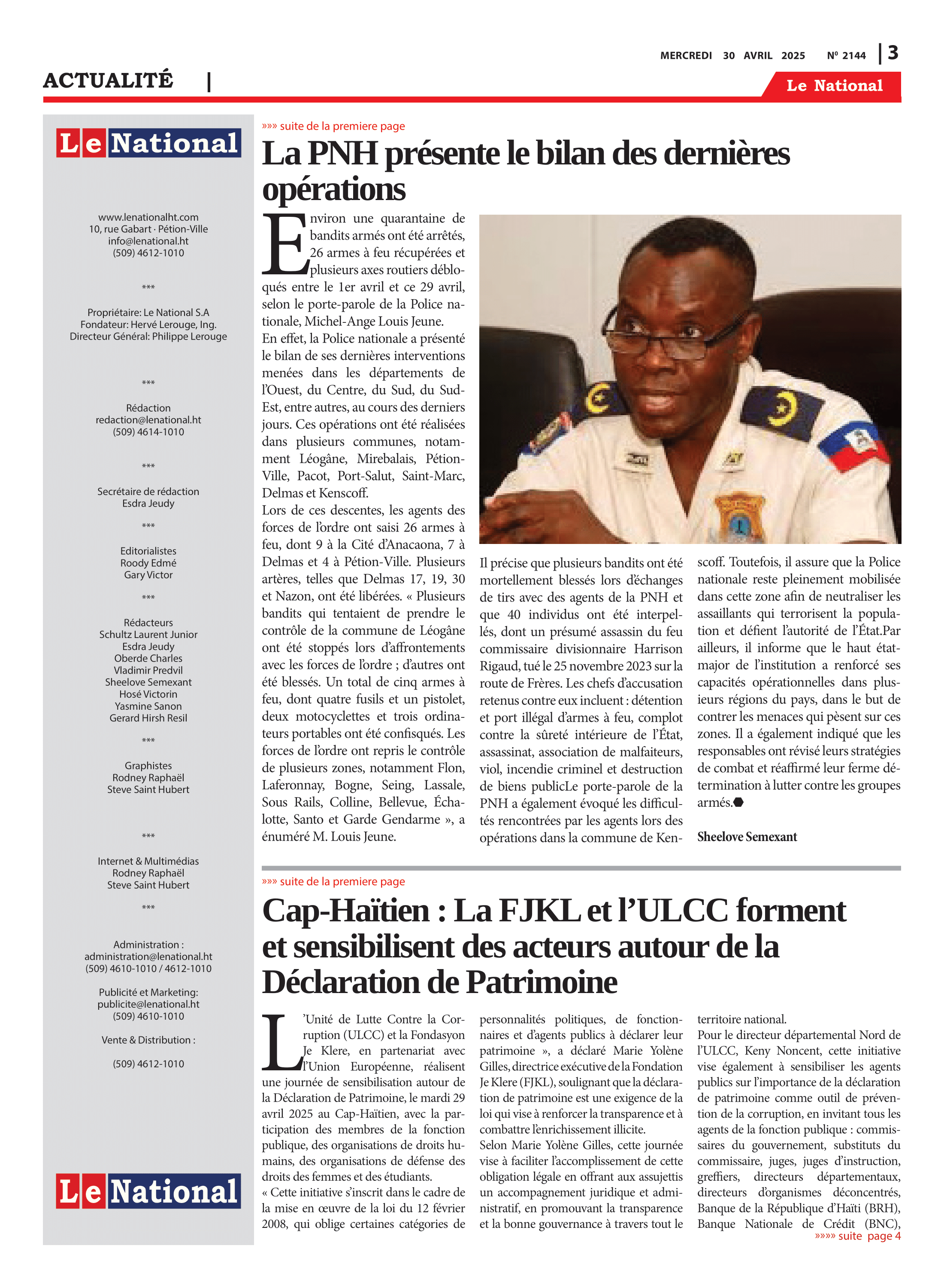 Page 3 de l'édition 2144