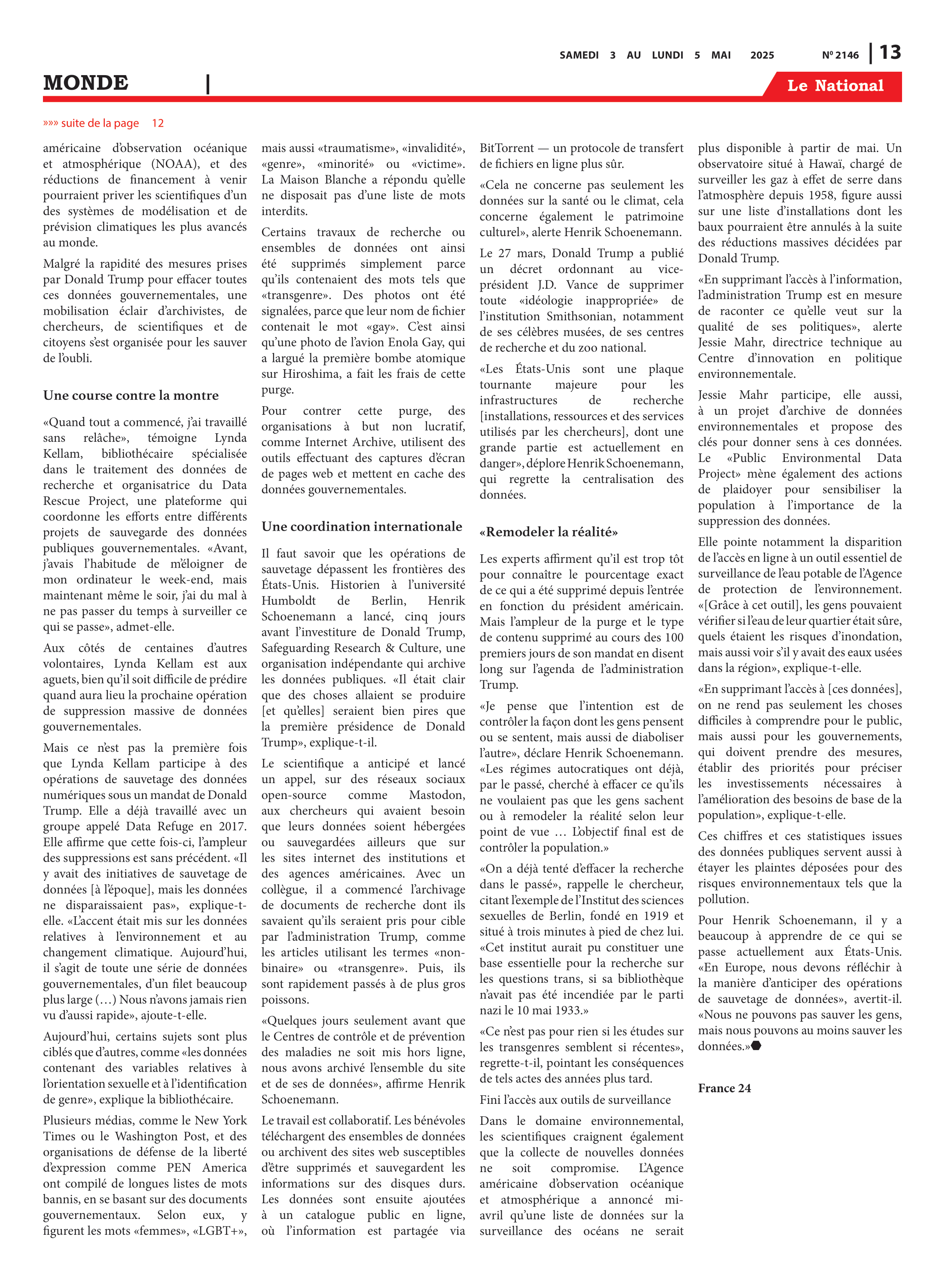 Page 13 de l'édition 2146