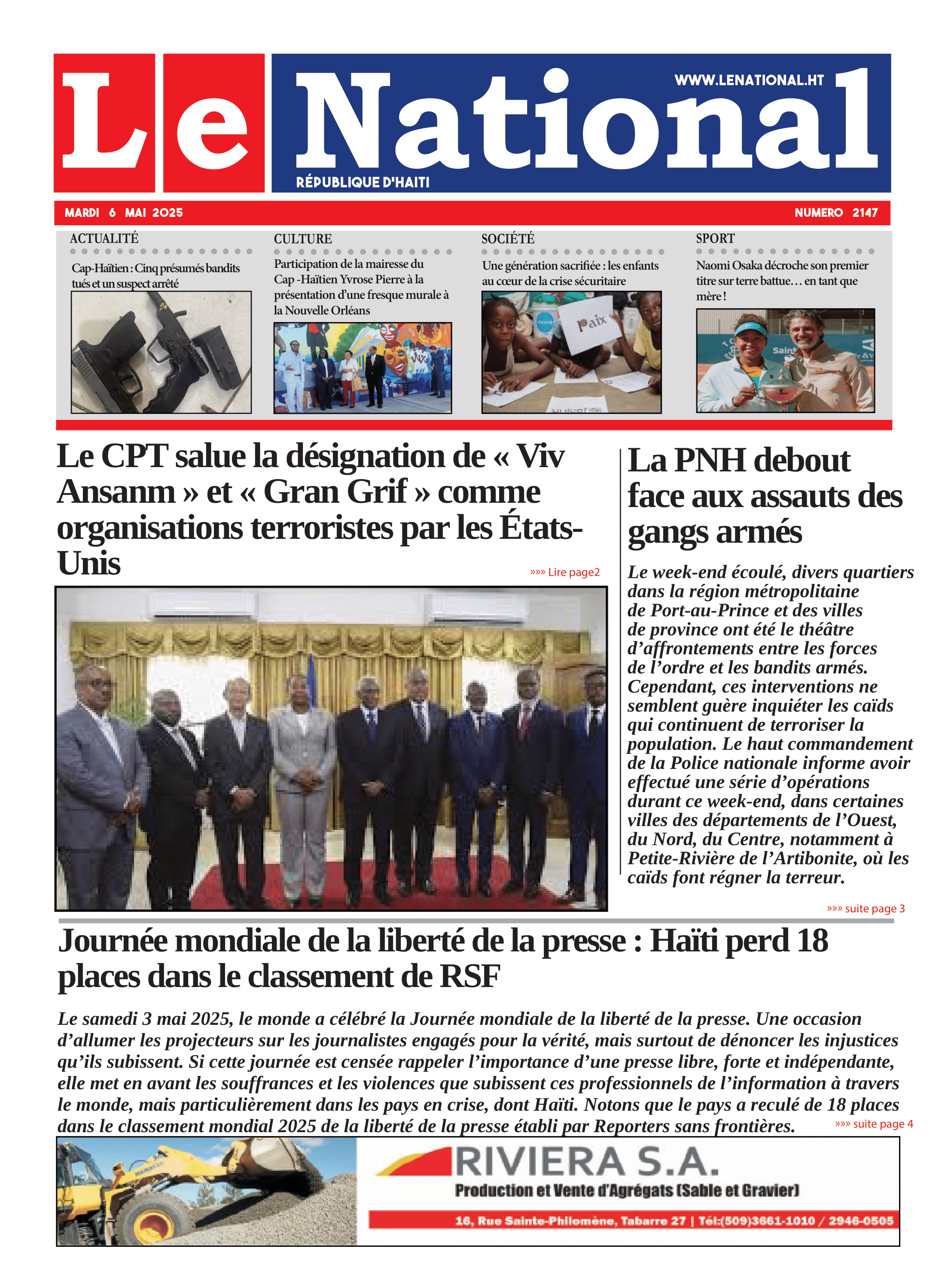 Page 1 de l'édition 2147