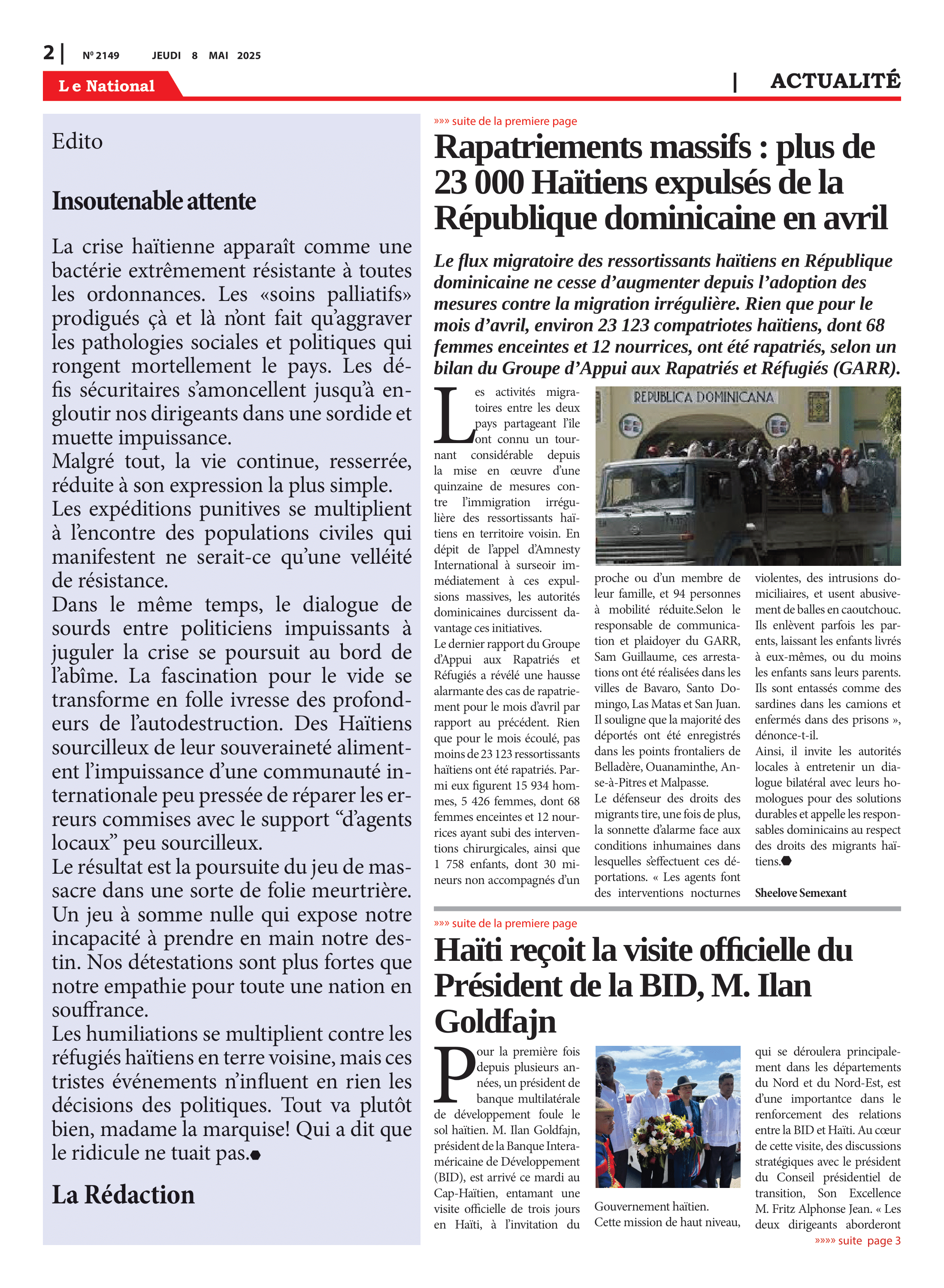 Page 2 de l'édition 2149