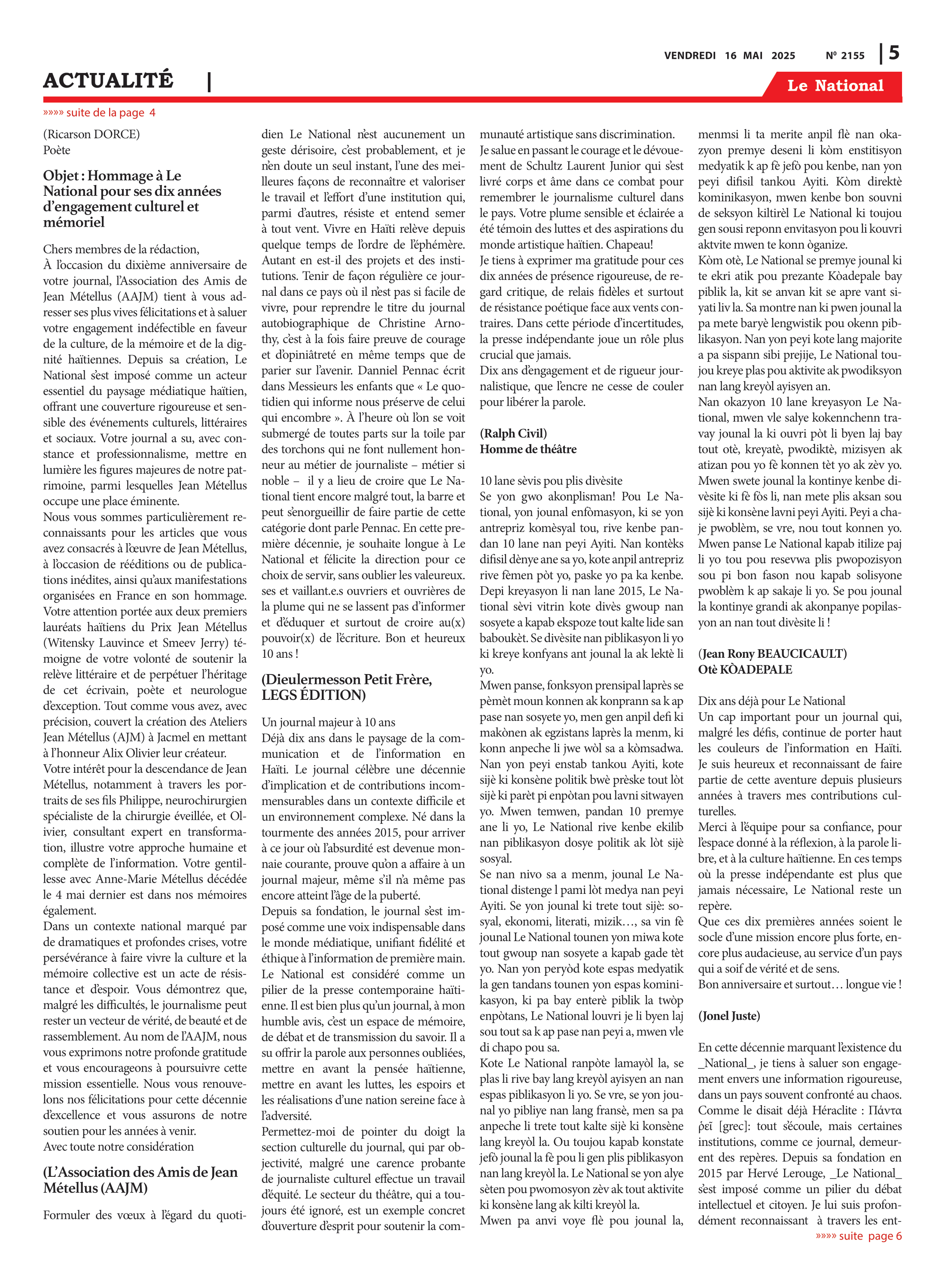 Page 5 de l'édition 2155