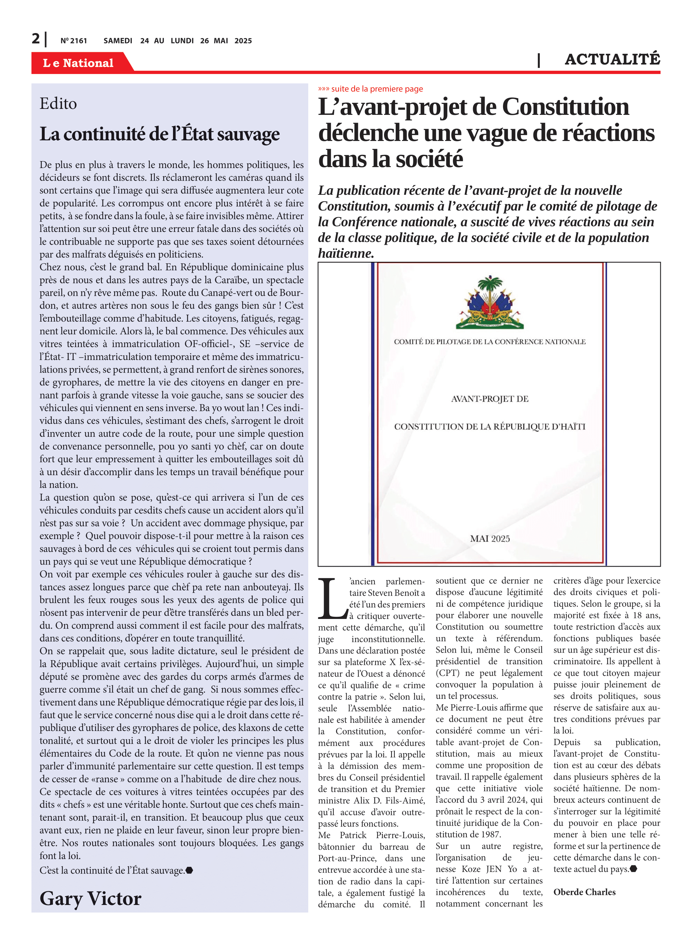 Page 2 de l'édition 2161