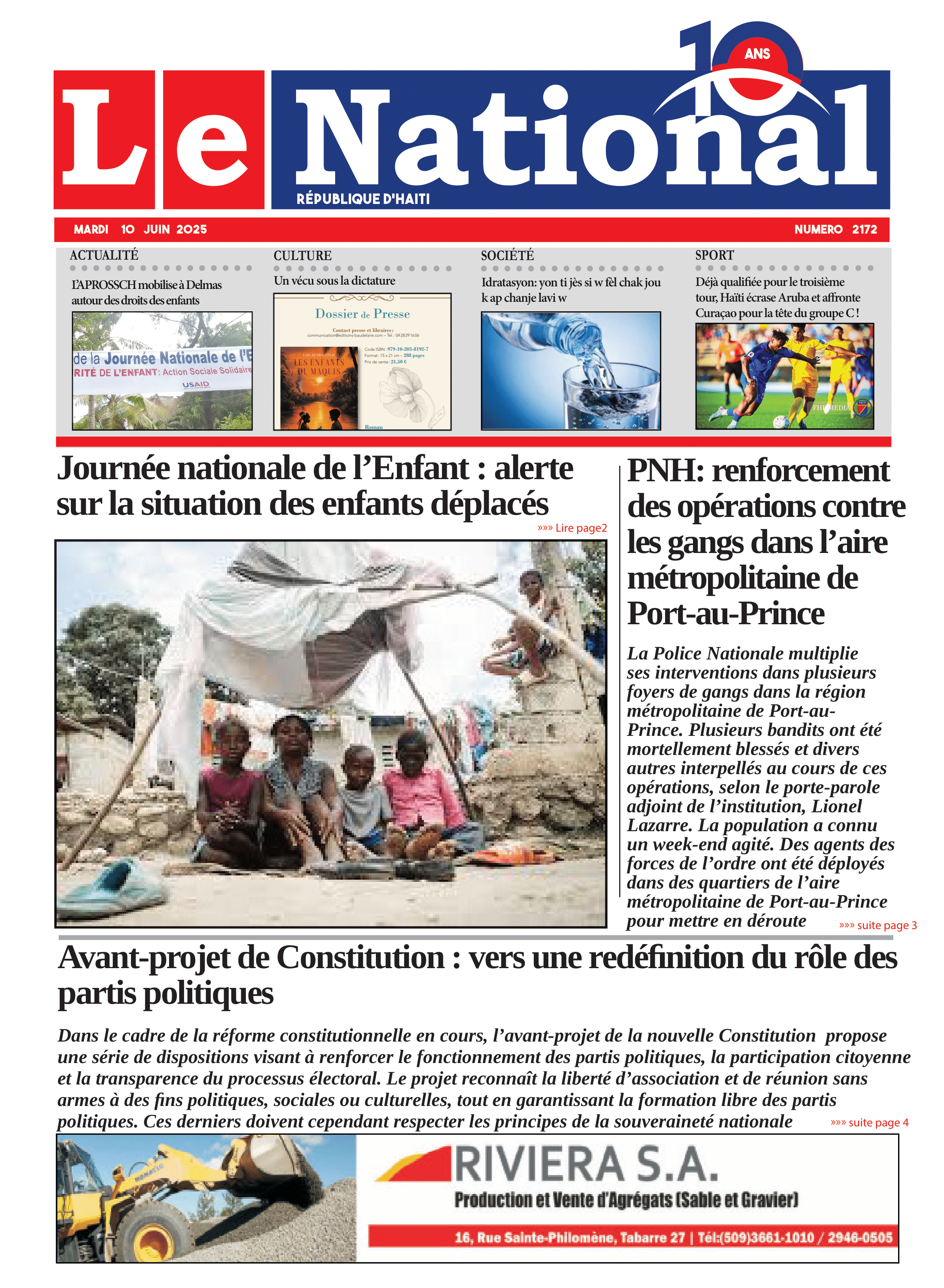 Page 1 de l'édition 2172