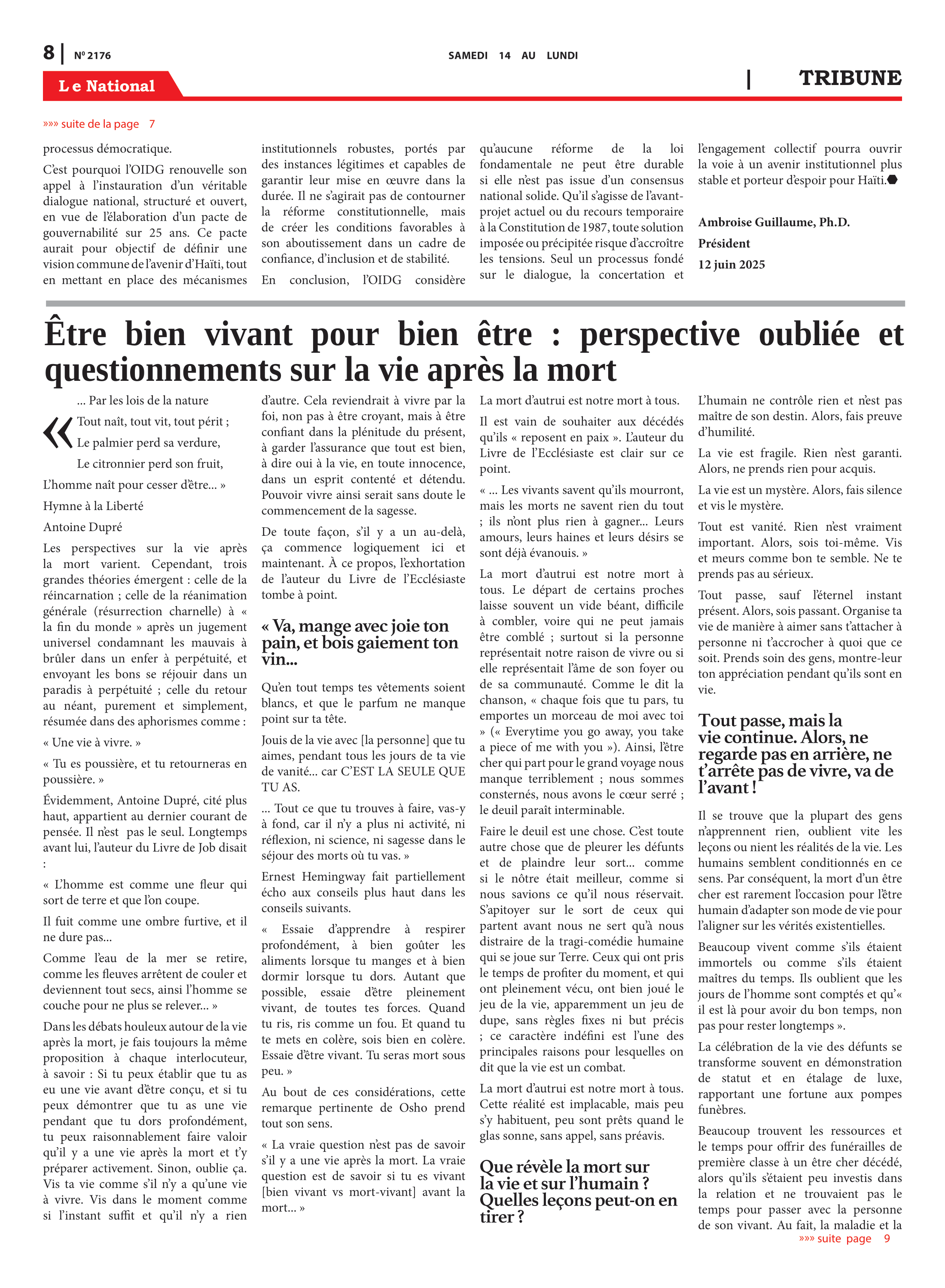 Page 8 de l'édition 2176