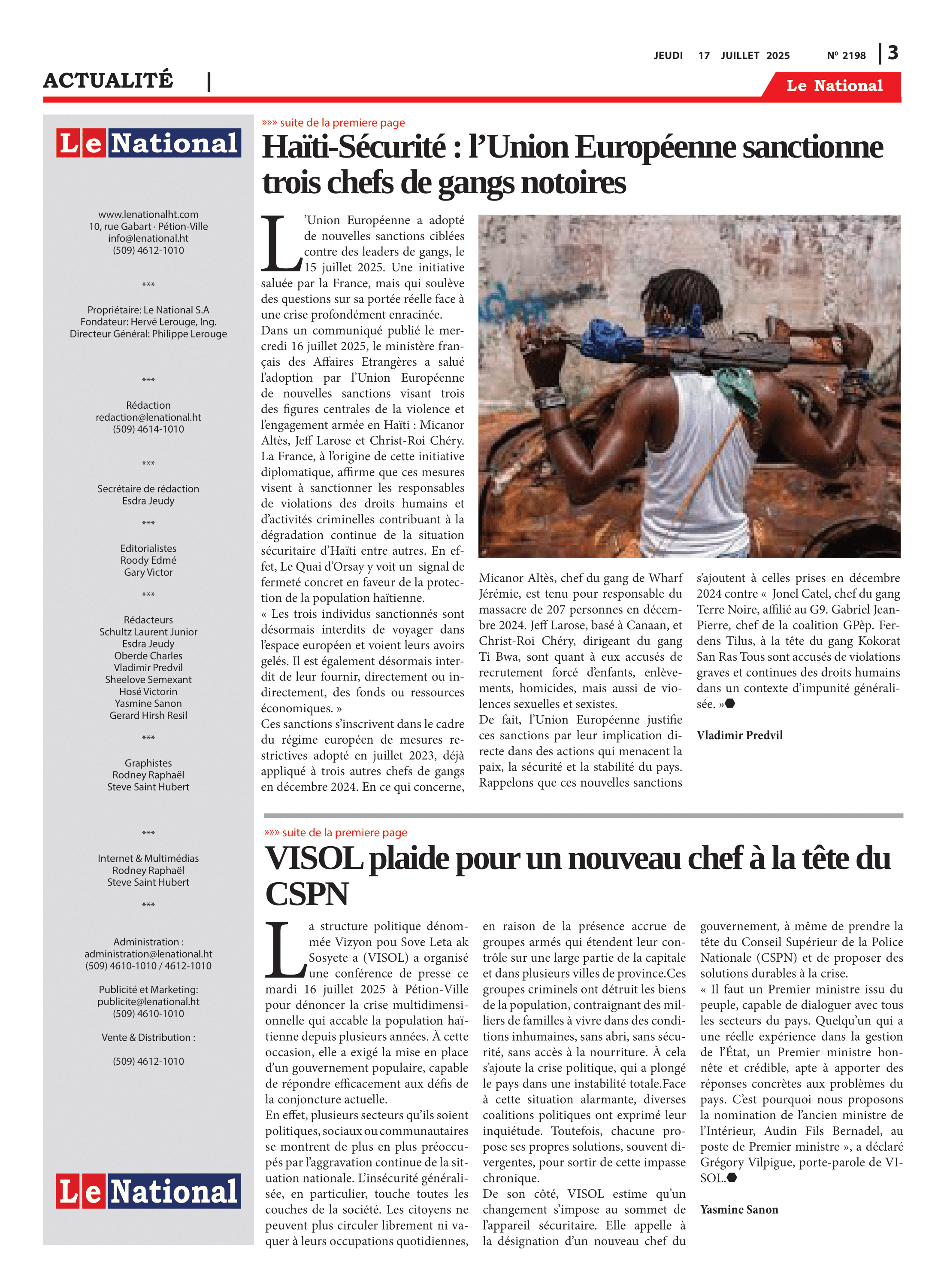 Page 3 de l'édition 2198