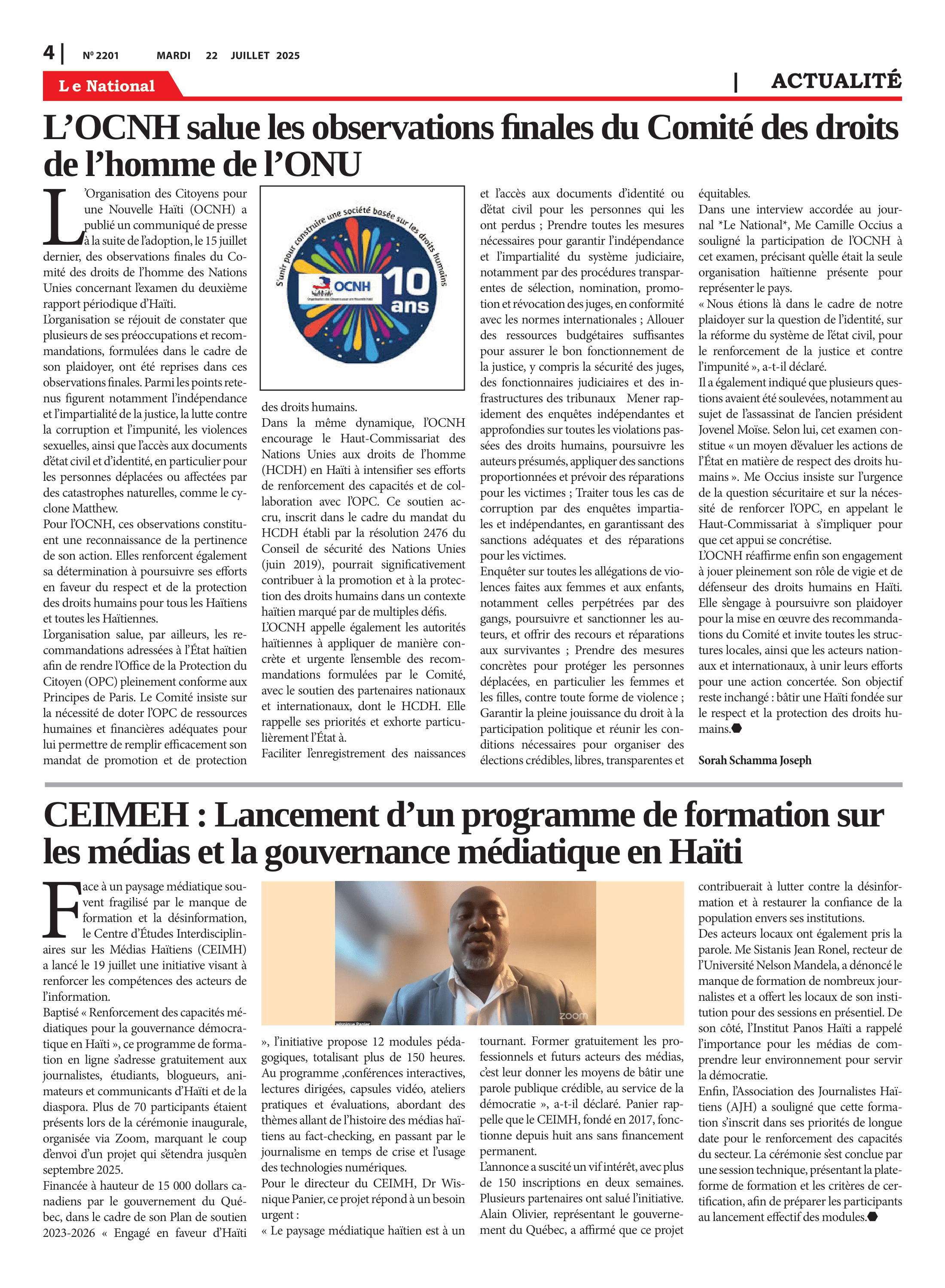 Page 4 de l'édition 2201