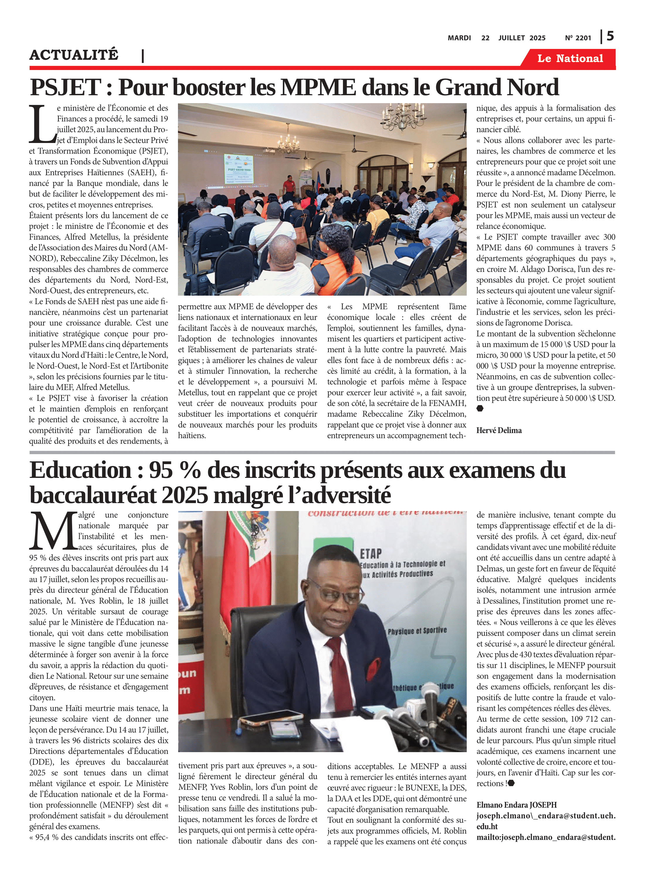 Page 5 de l'édition 2201
